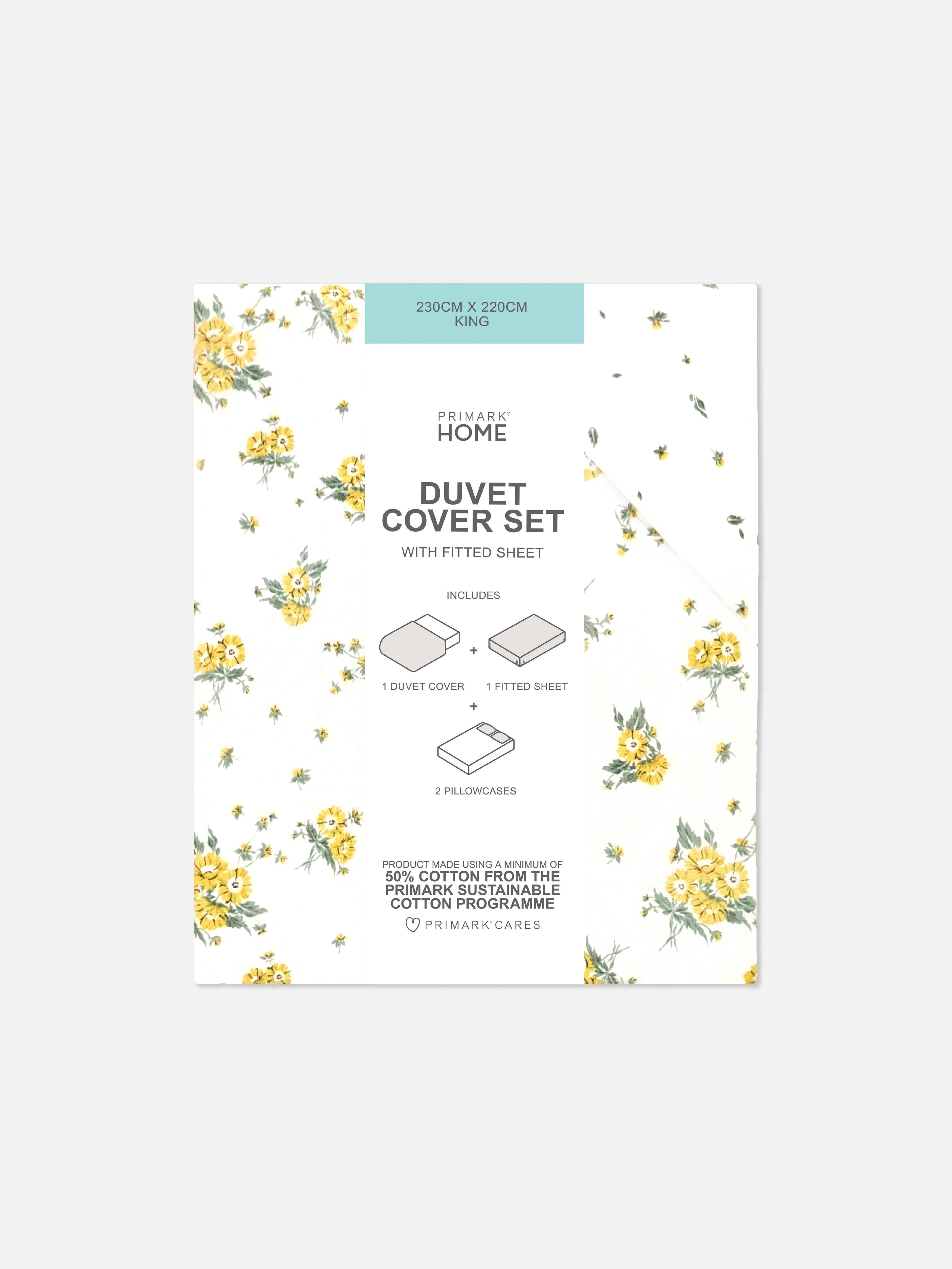 Reversible King Ditsy Floral Duvet Cover Set