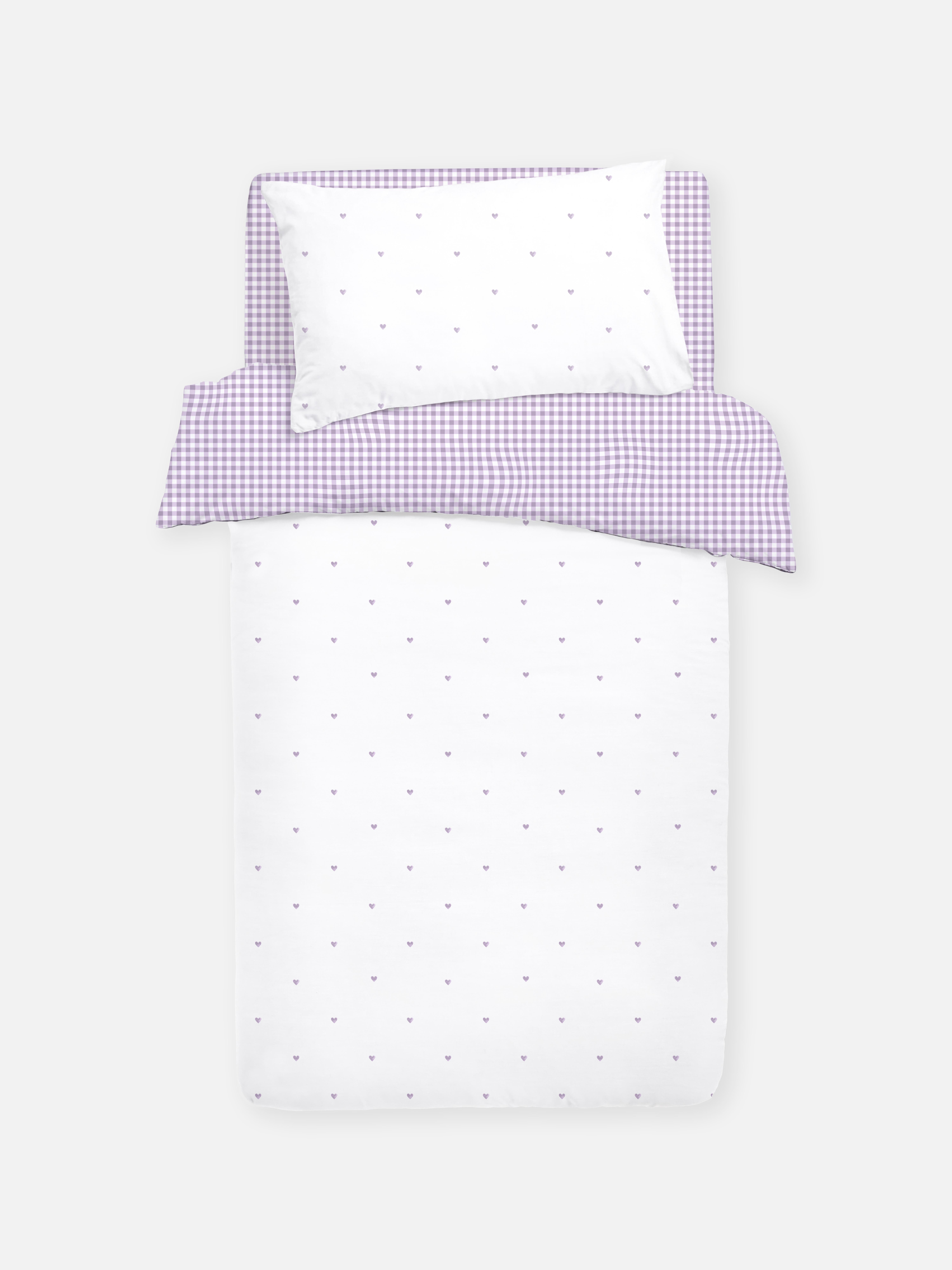 Gingham Heart Single Duvet Cover Set