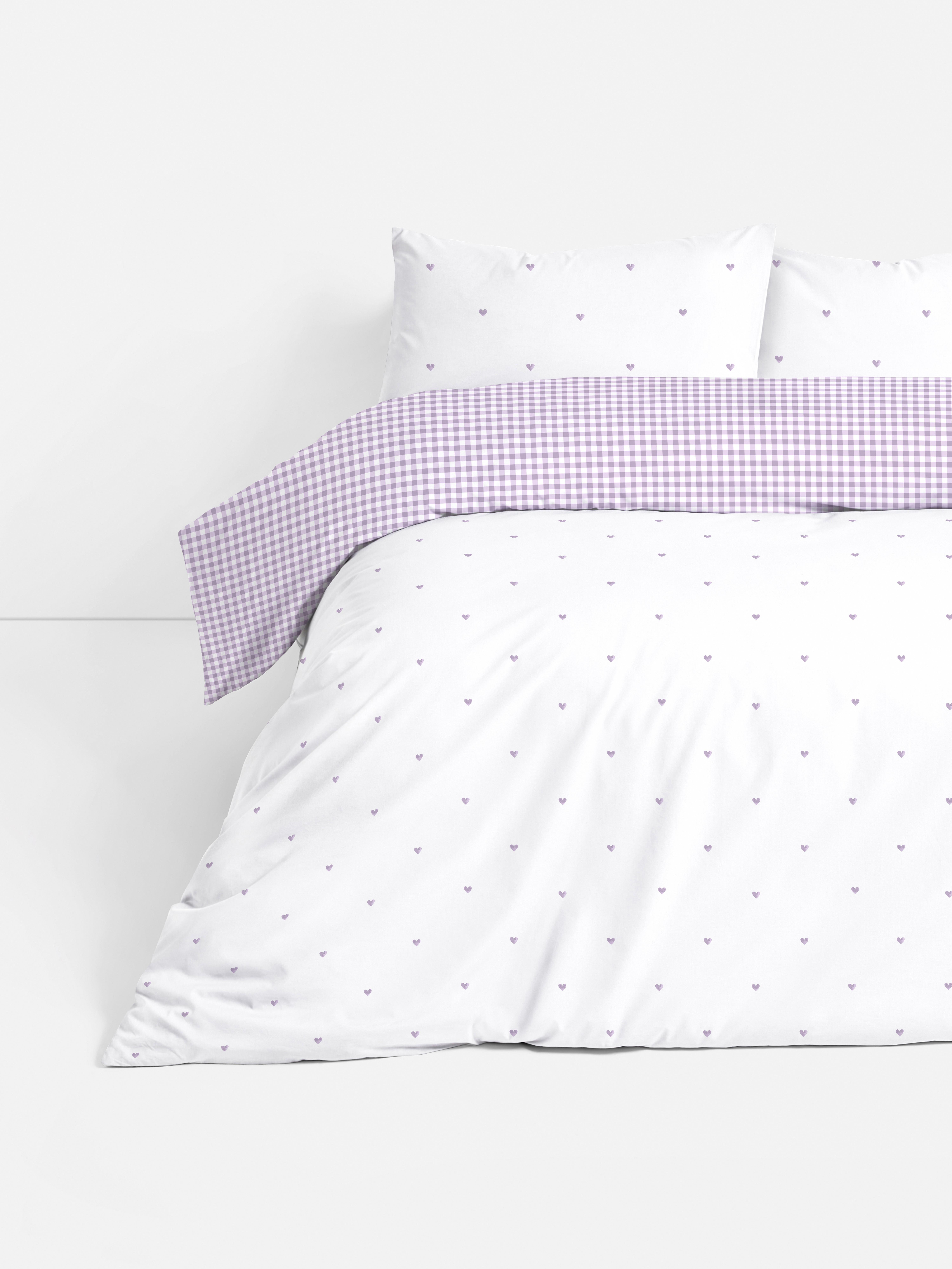 Gingham Heart Double Duvet Set
