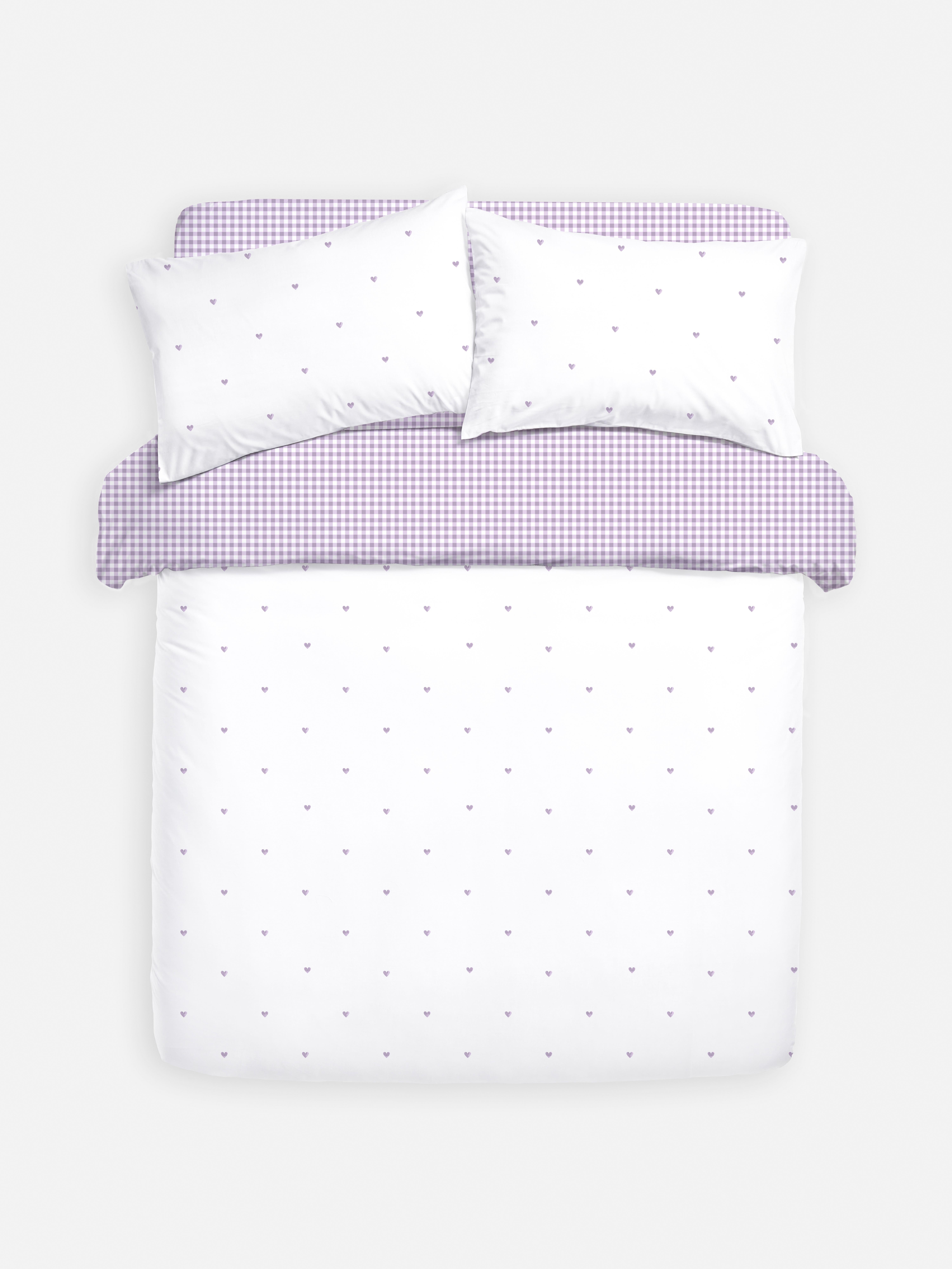 Gingham Heart Double Duvet Cover Set