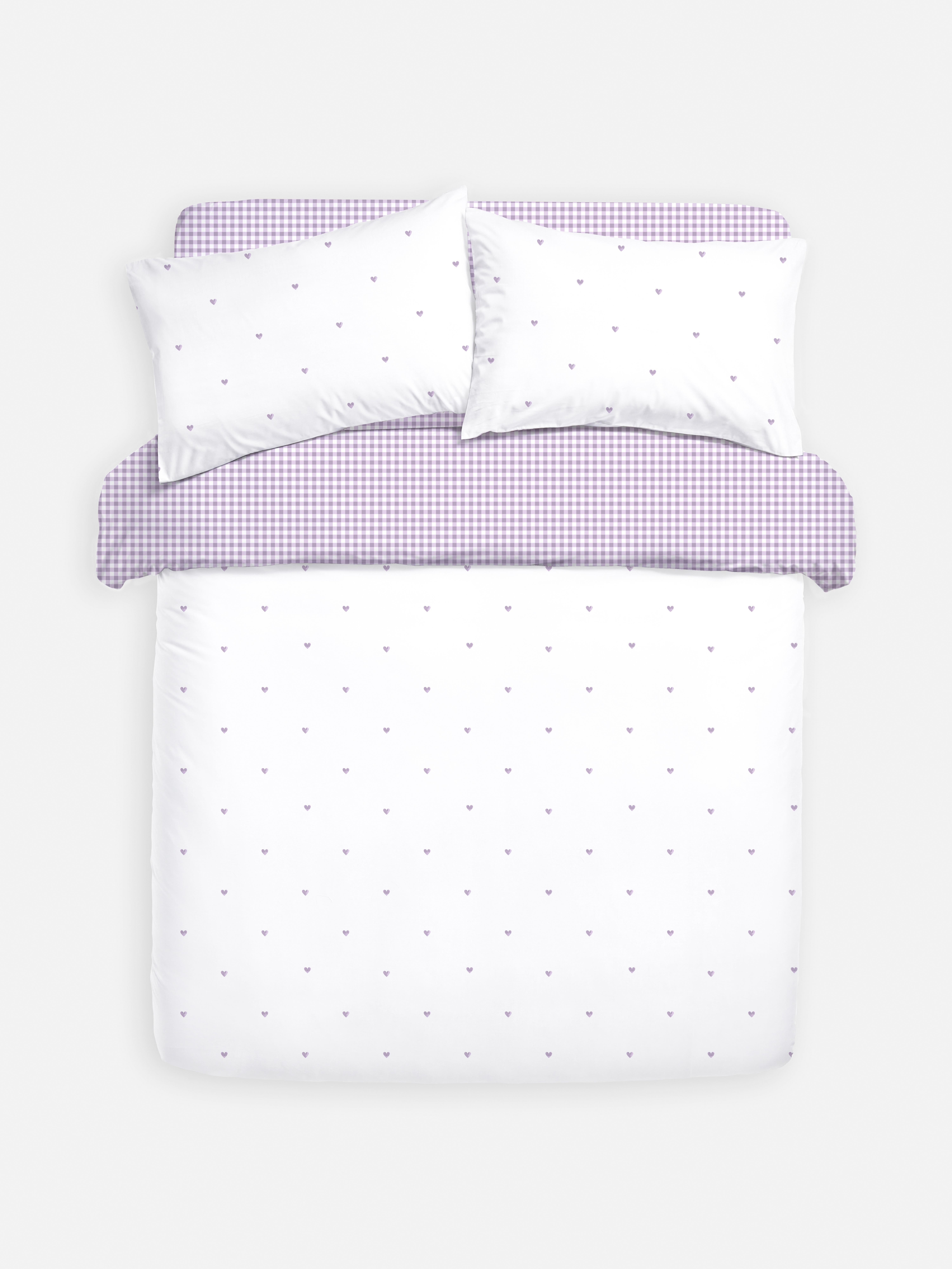 Gingham Heart King Duvet Cover Set