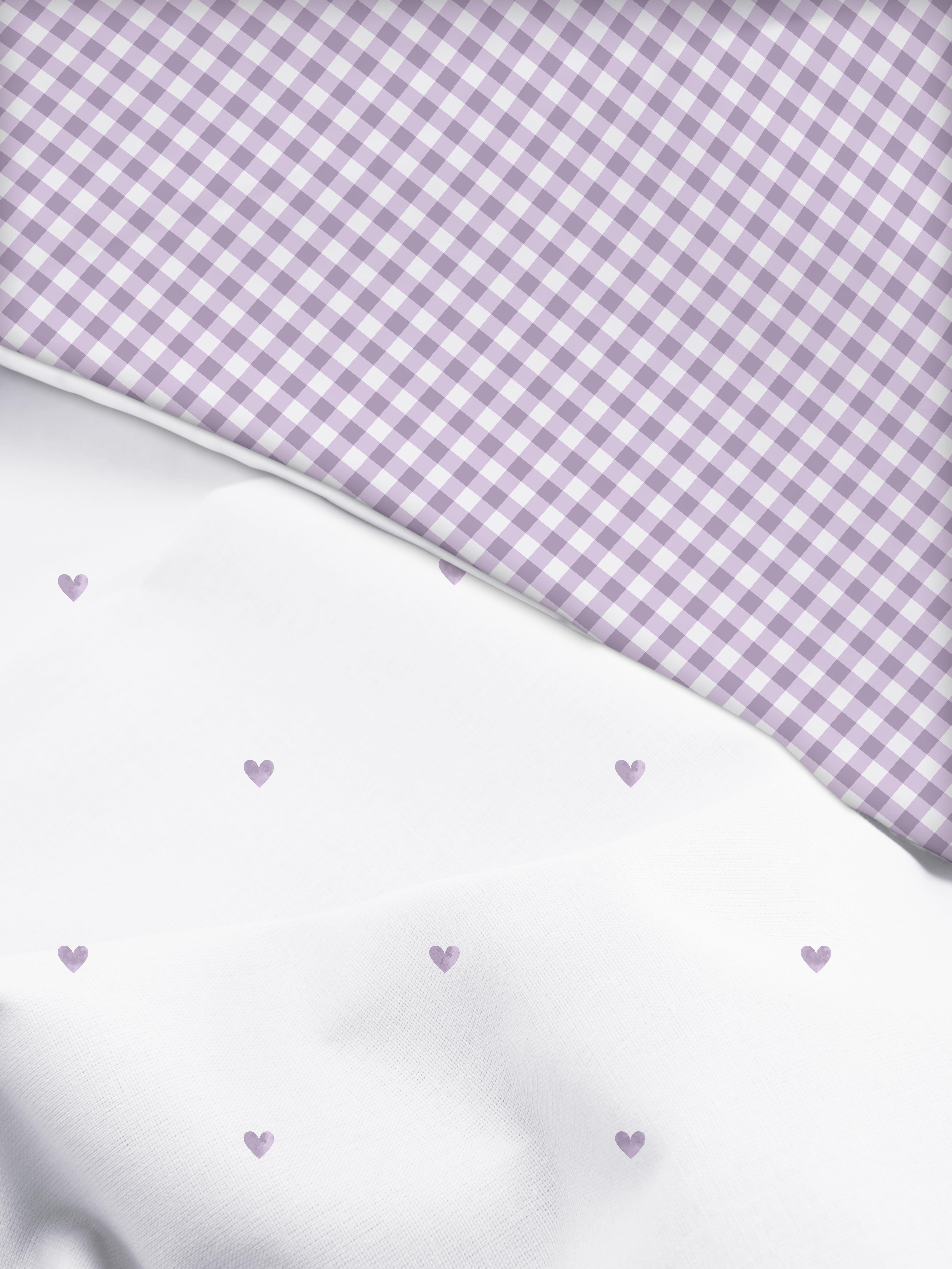 Gingham Heart King Duvet Cover Set