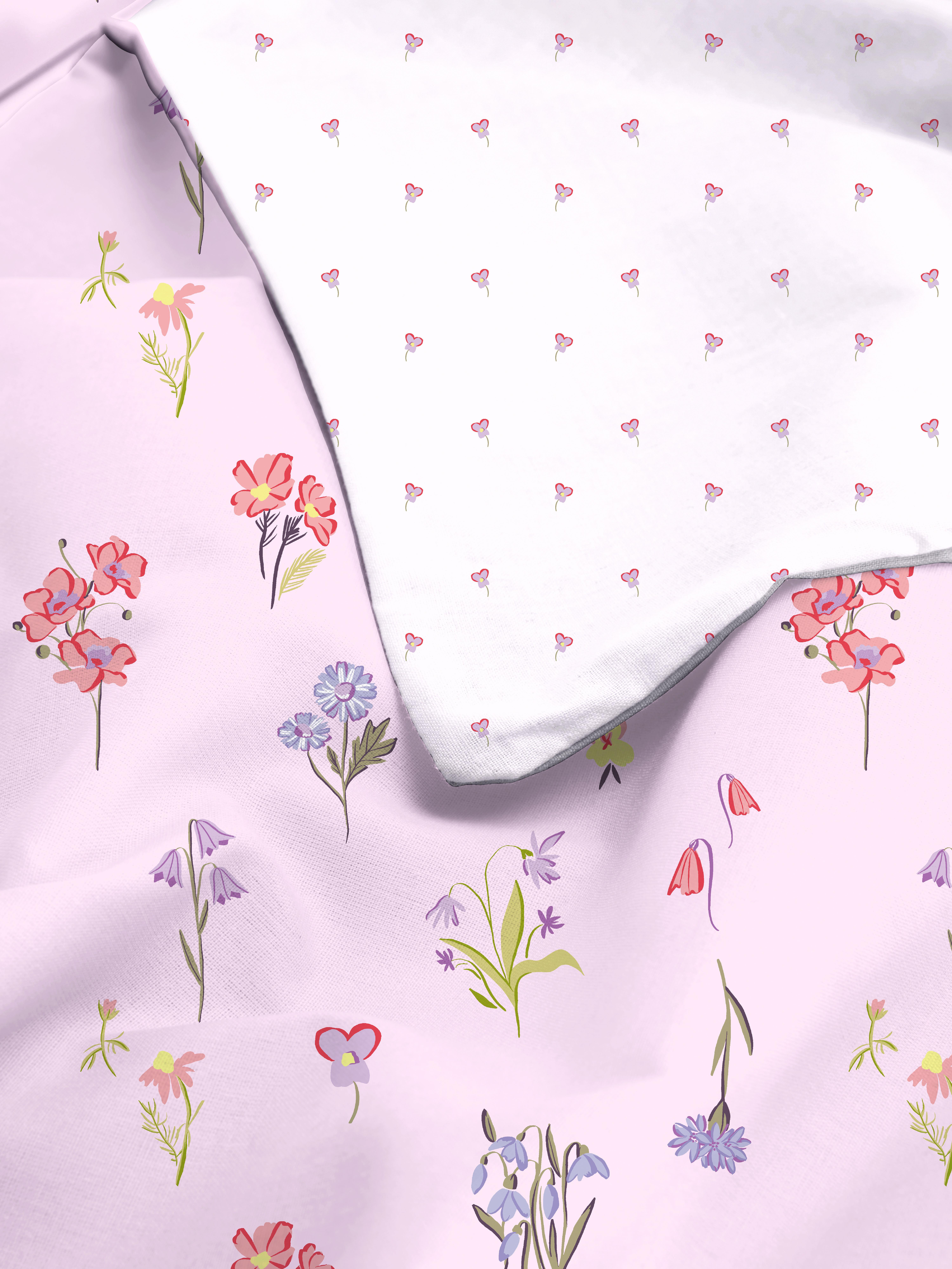 Reversible Wildflower Single Duvet Cover Set