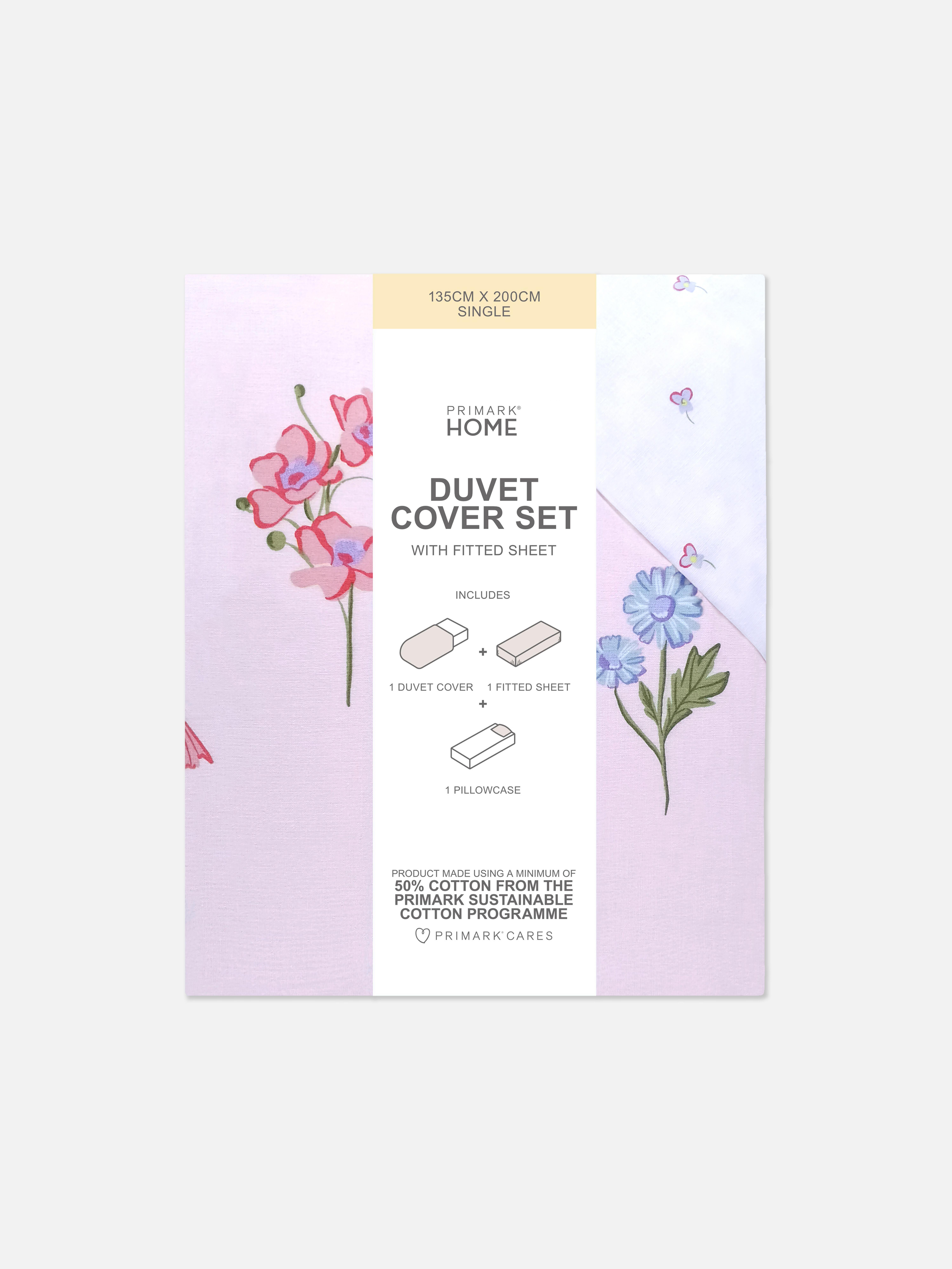 Reversible Wildflower Single Duvet Cover Set