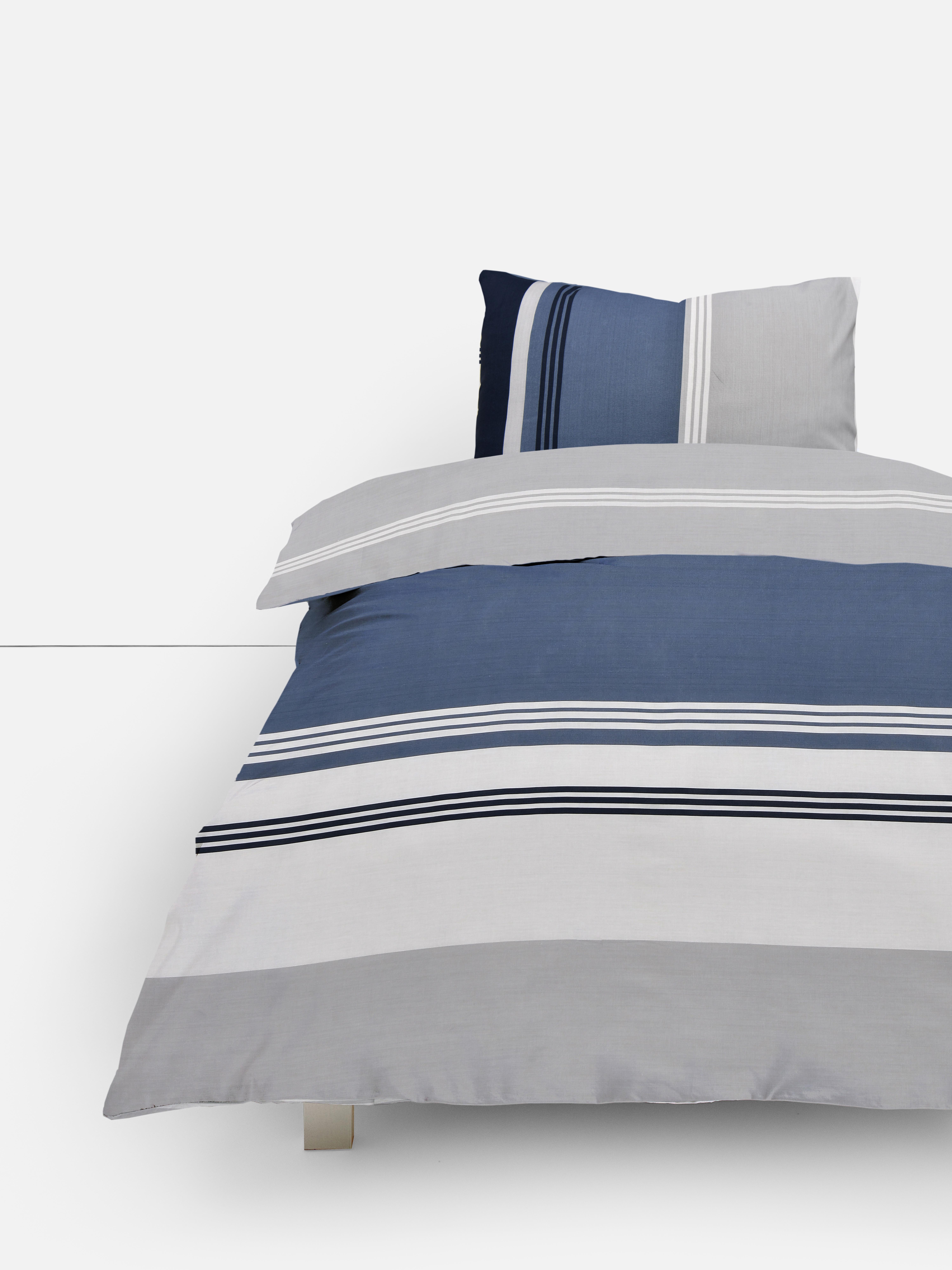 Reversible Stripe Single Duvet Cover Set