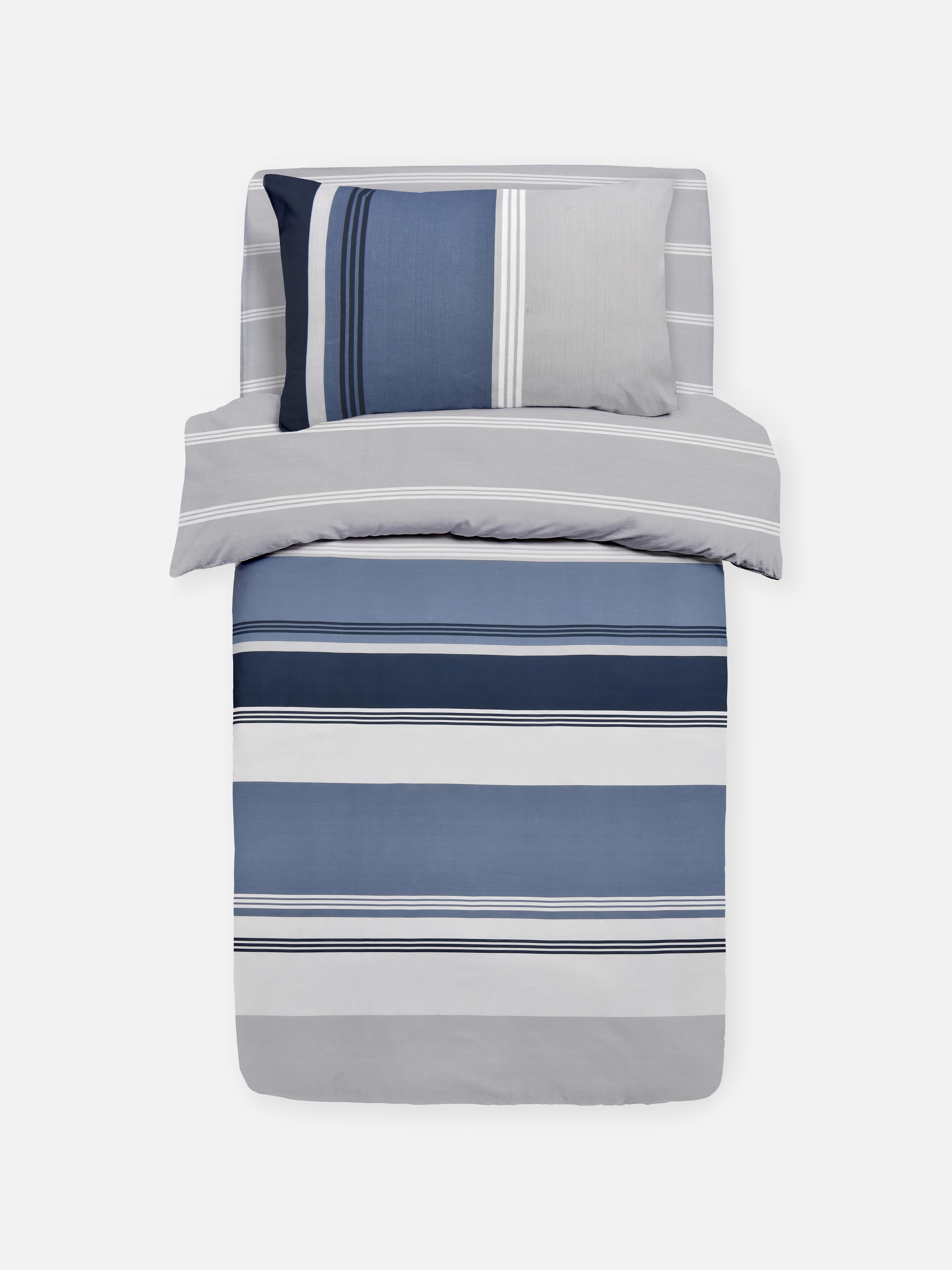 Reversible Stripe Single Duvet Cover Set