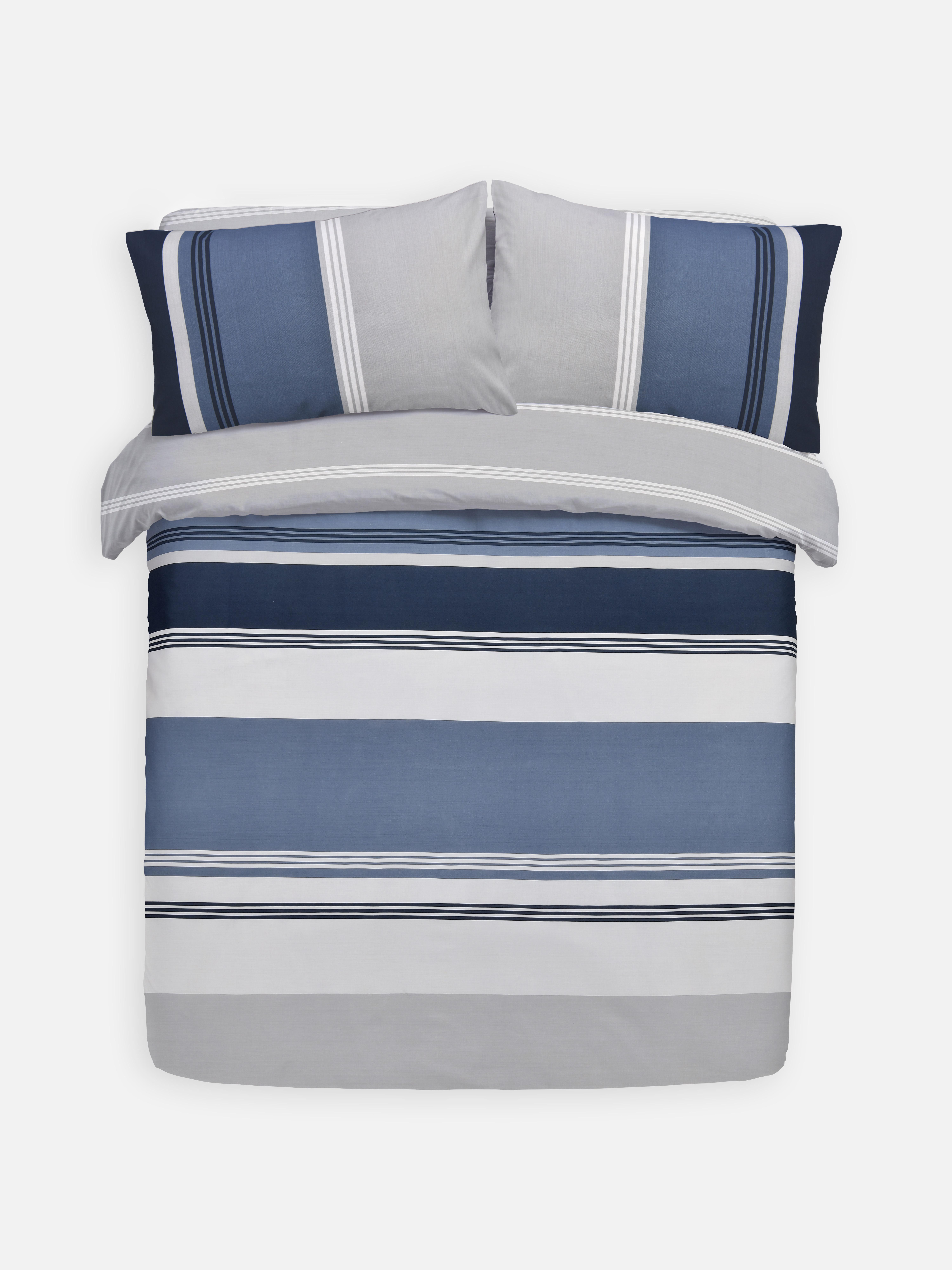 Conjunto capa edredão casal blocos riscas