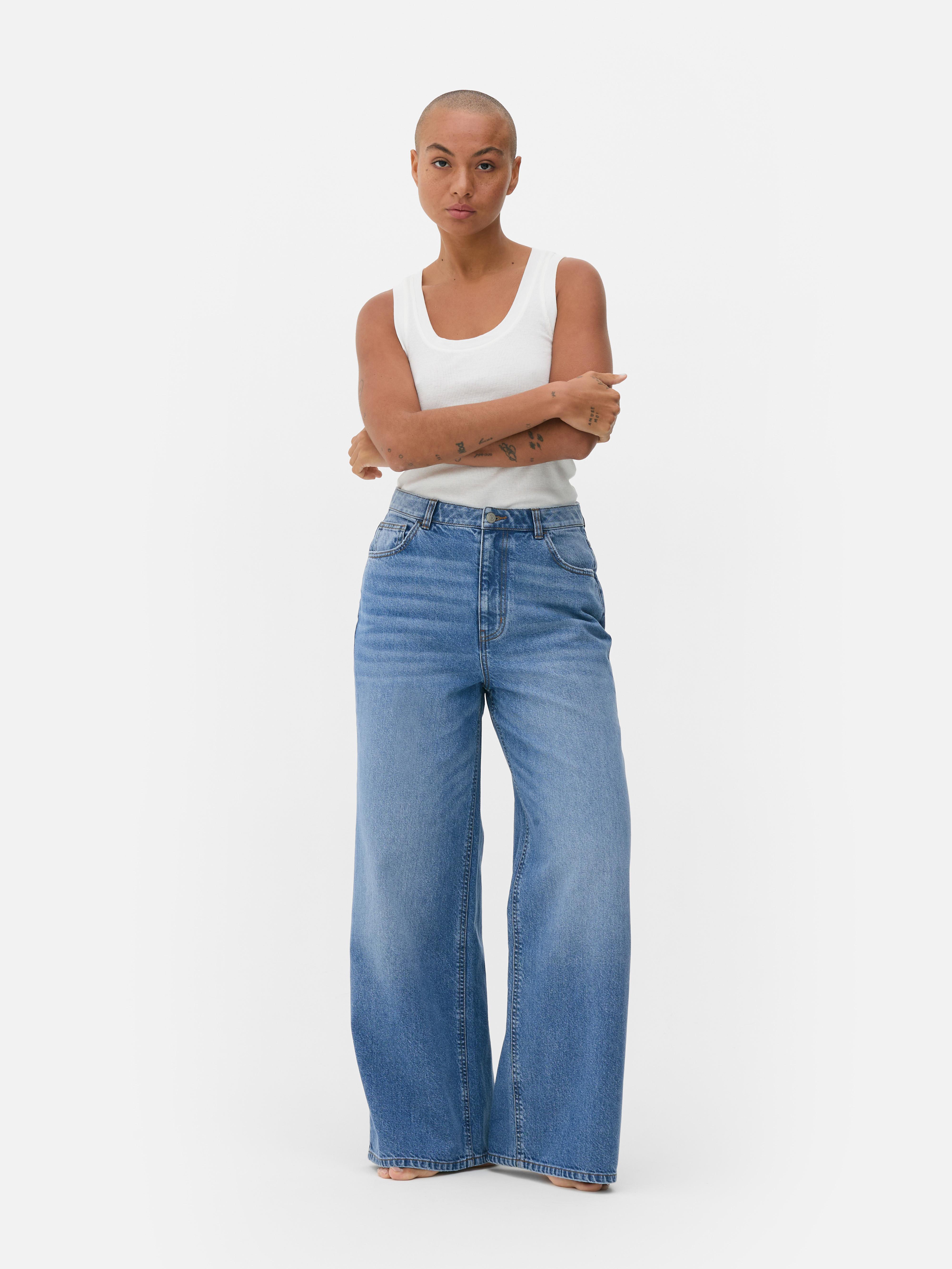 Wide Leg Denim Jeans
