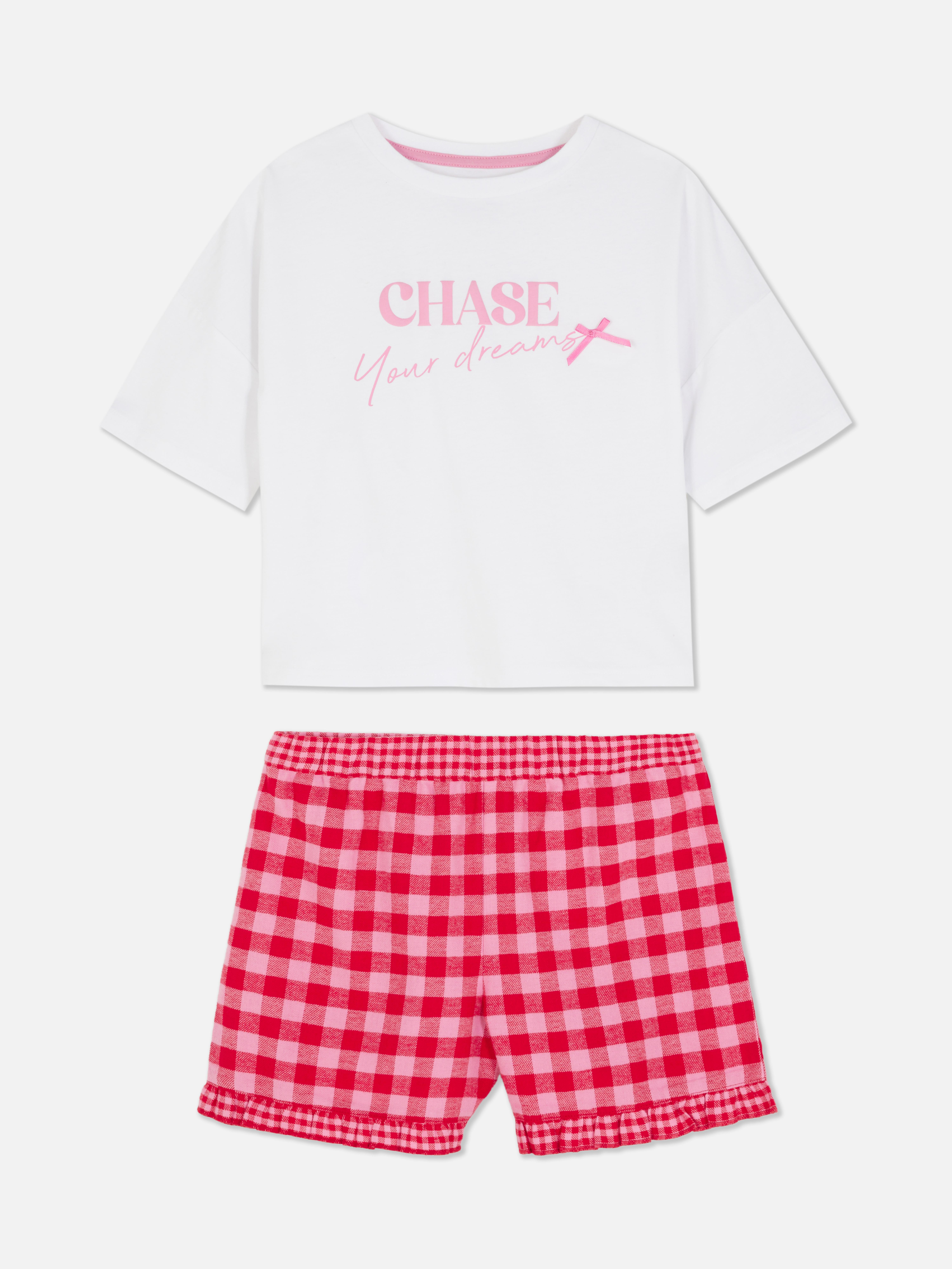 Kurzärmeliges Top und Shorts mit Schleifenmuster