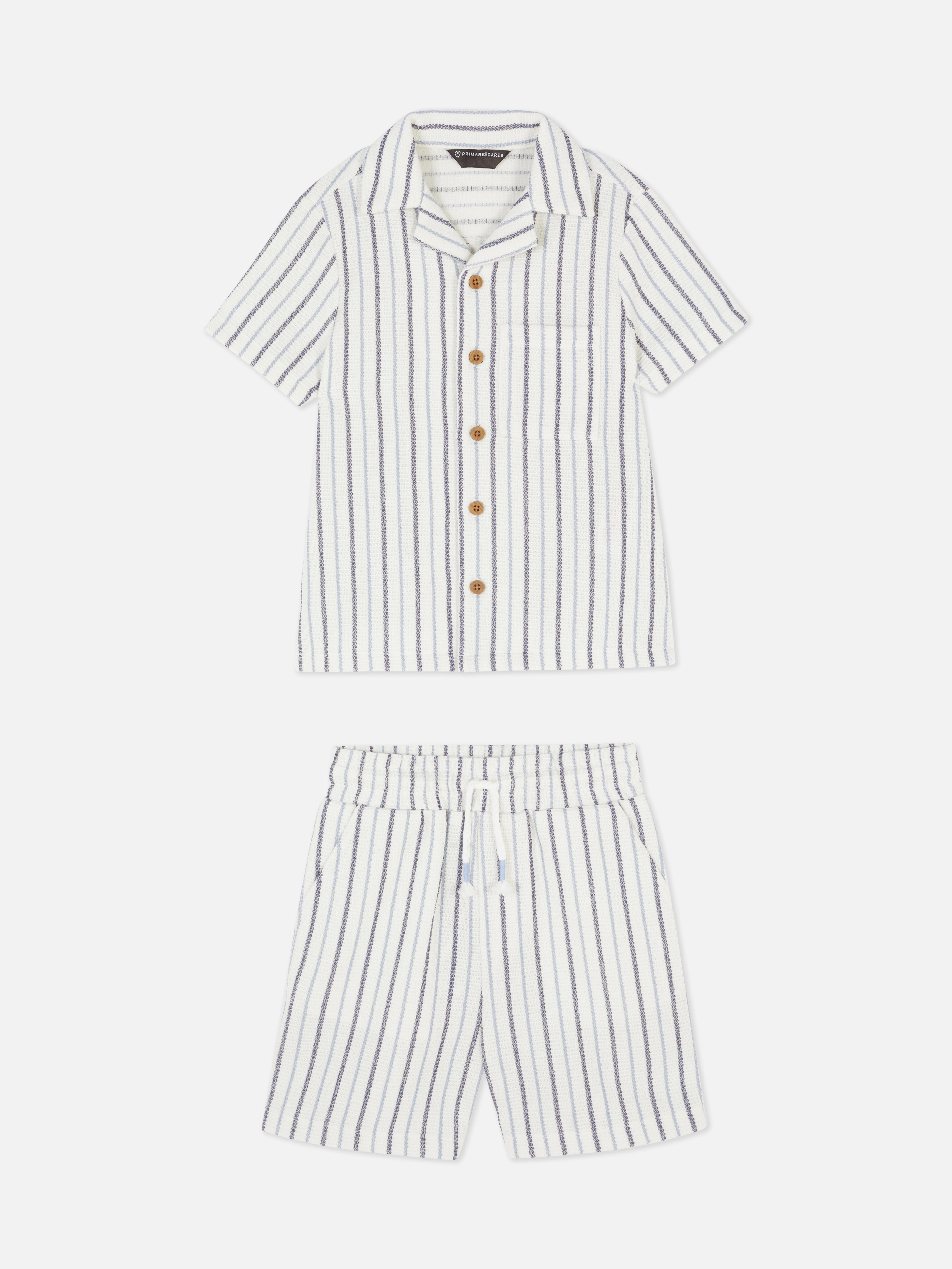 Conjunto camisa/calções botões malha