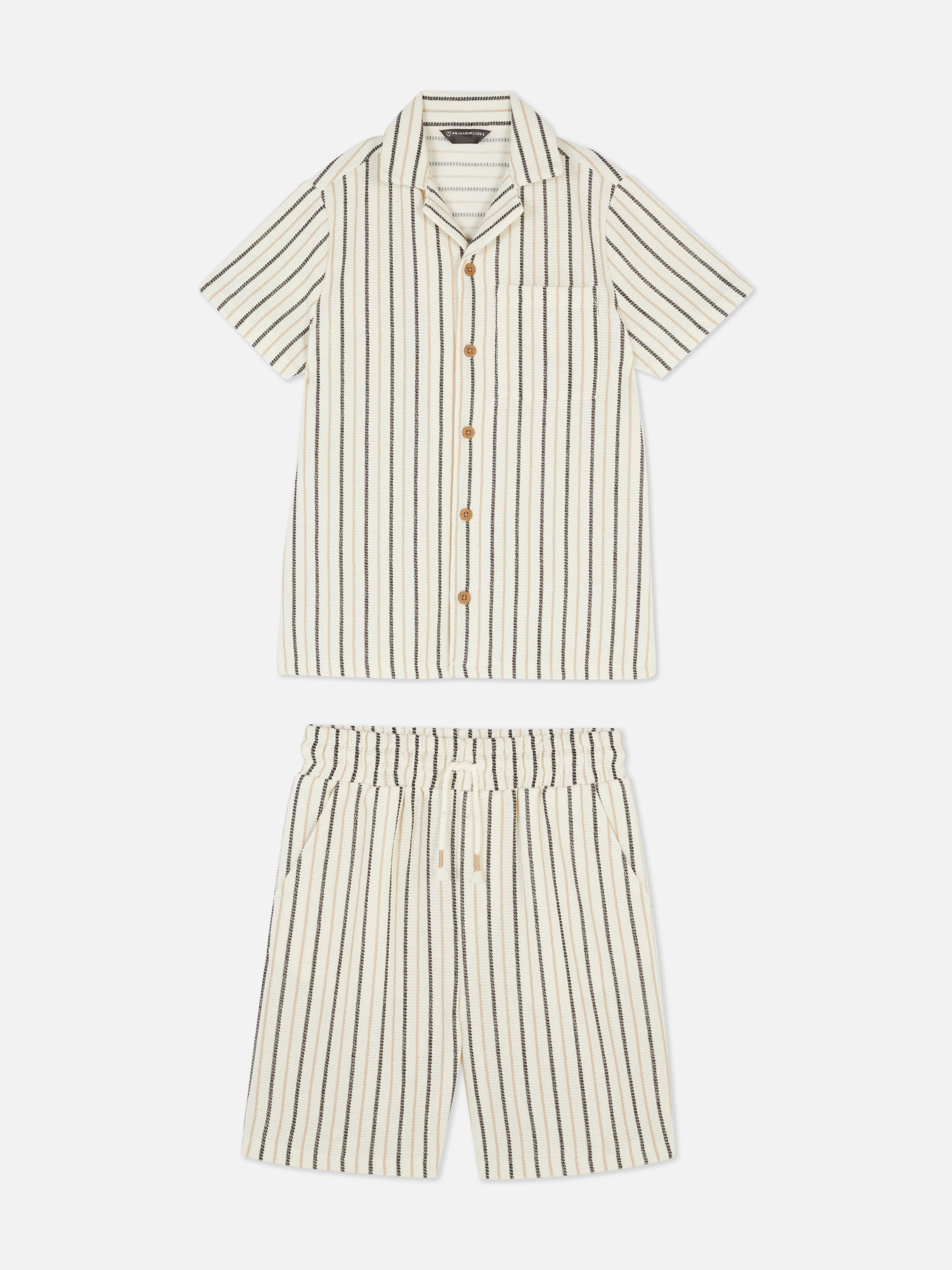 Ensemble chemise boutonnée et short en maille
