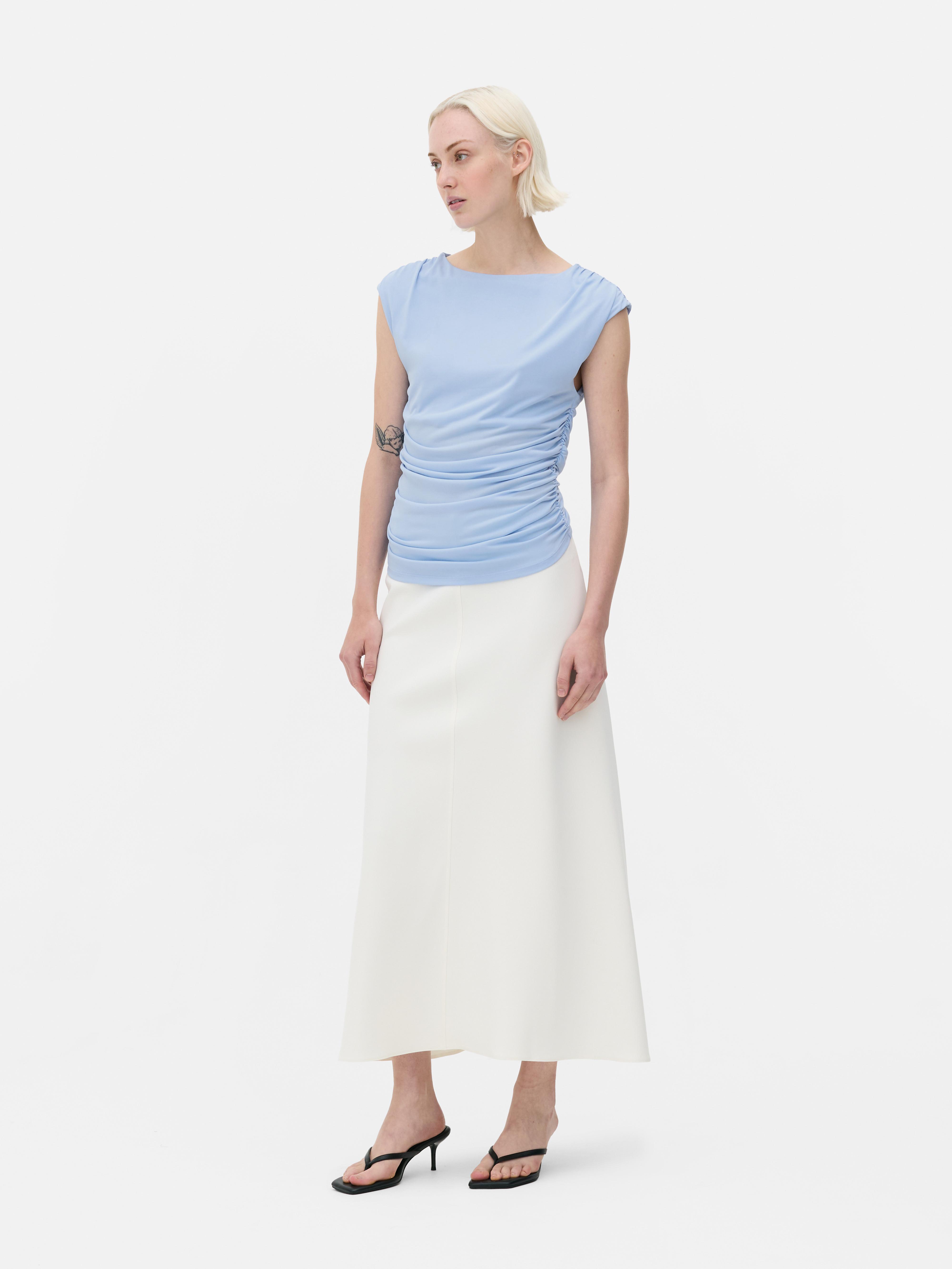 The Edit Sleeveless Draped Top
