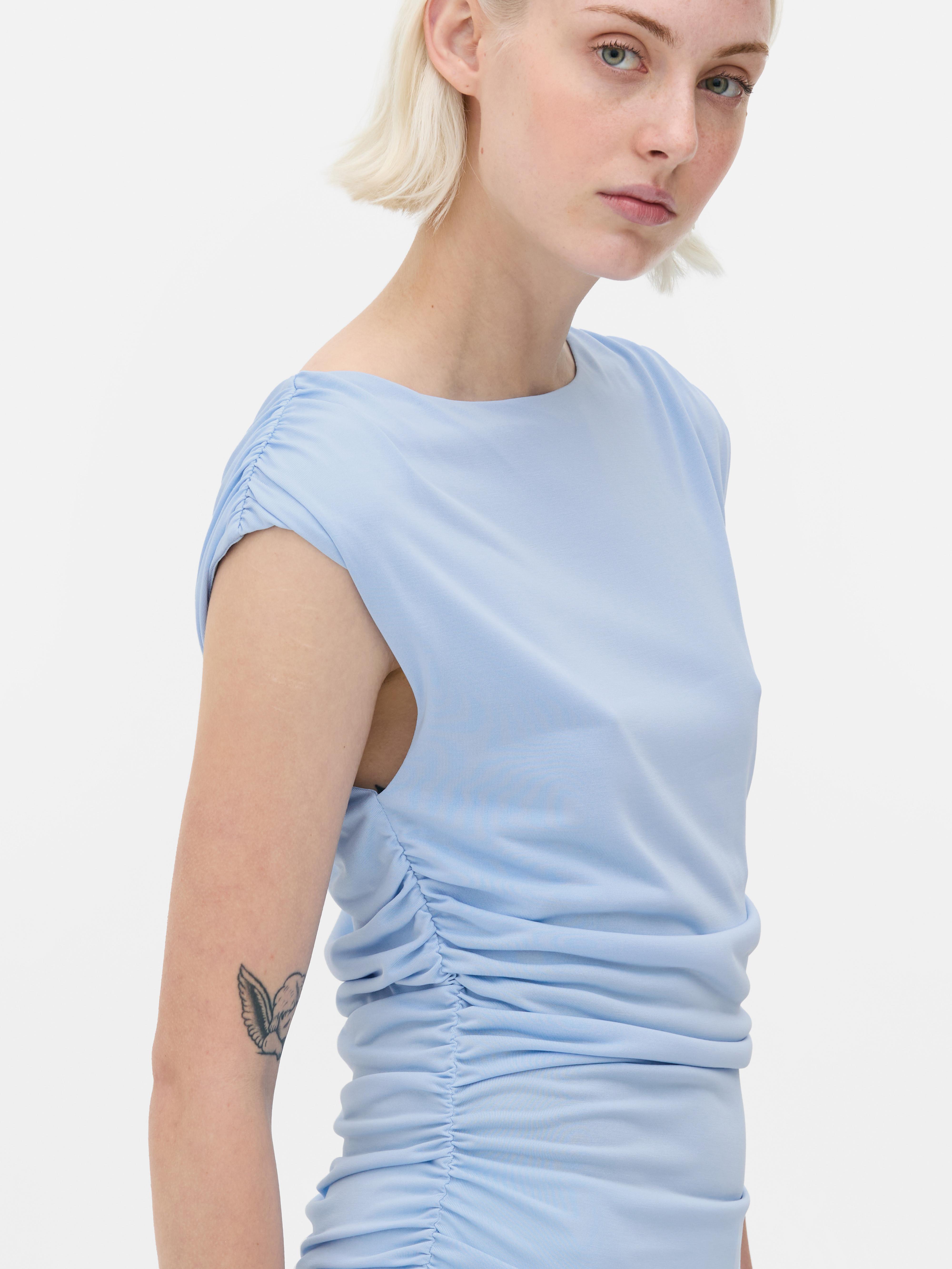 The Edit Sleeveless Draped Top