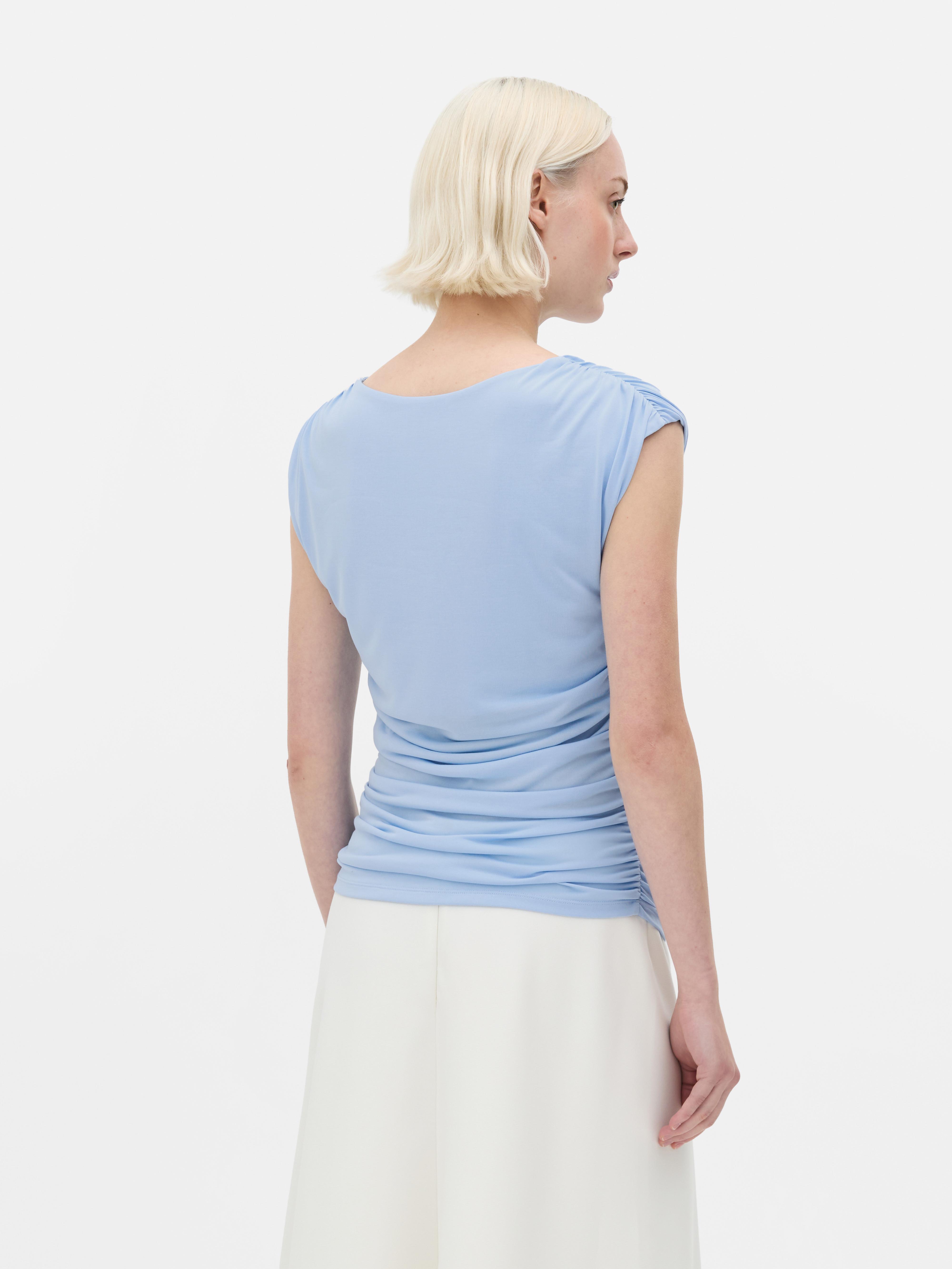 The Edit Sleeveless Draped Top