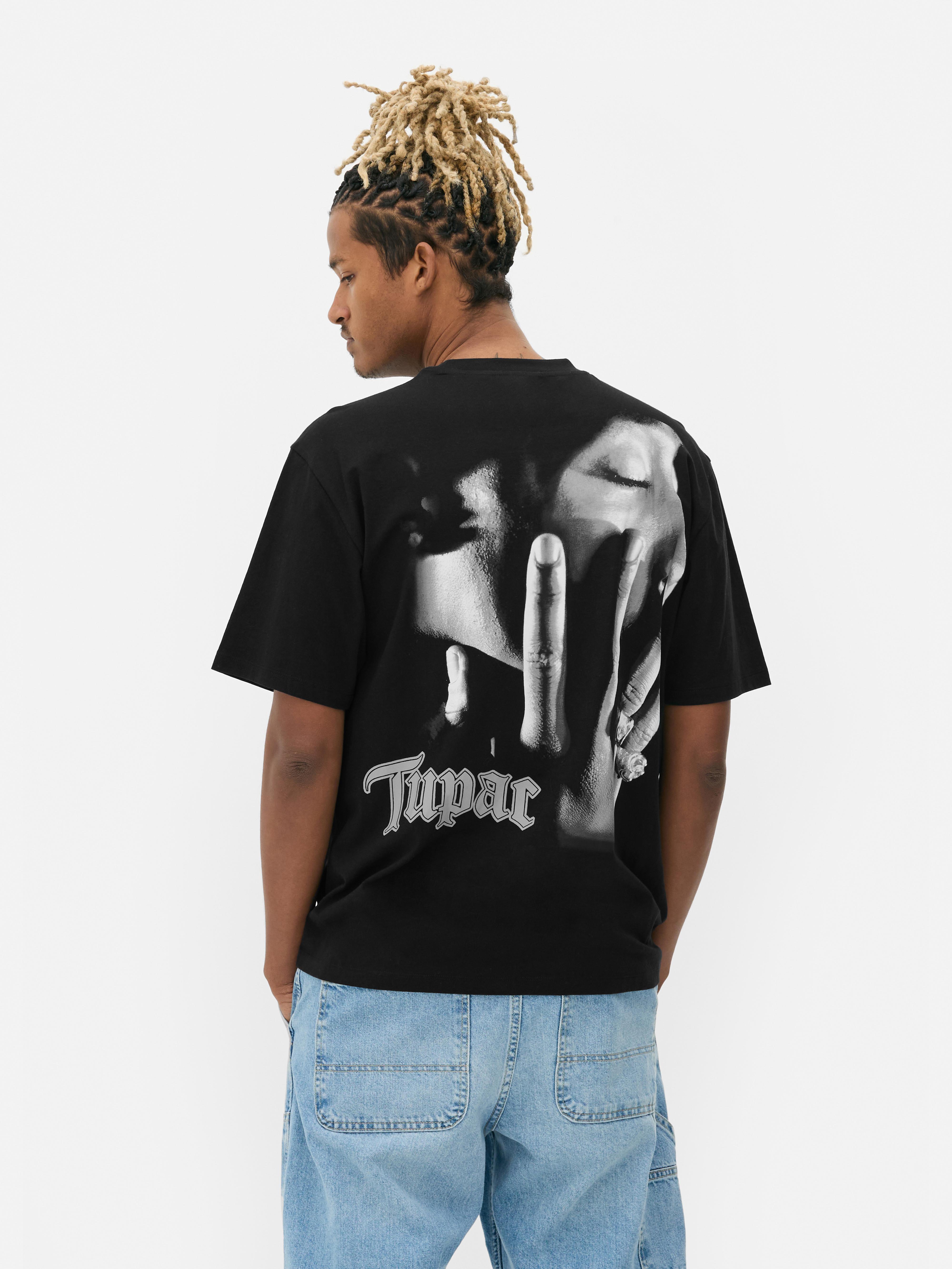 Men's Black Tupac Graphic T-Shirt | Primark