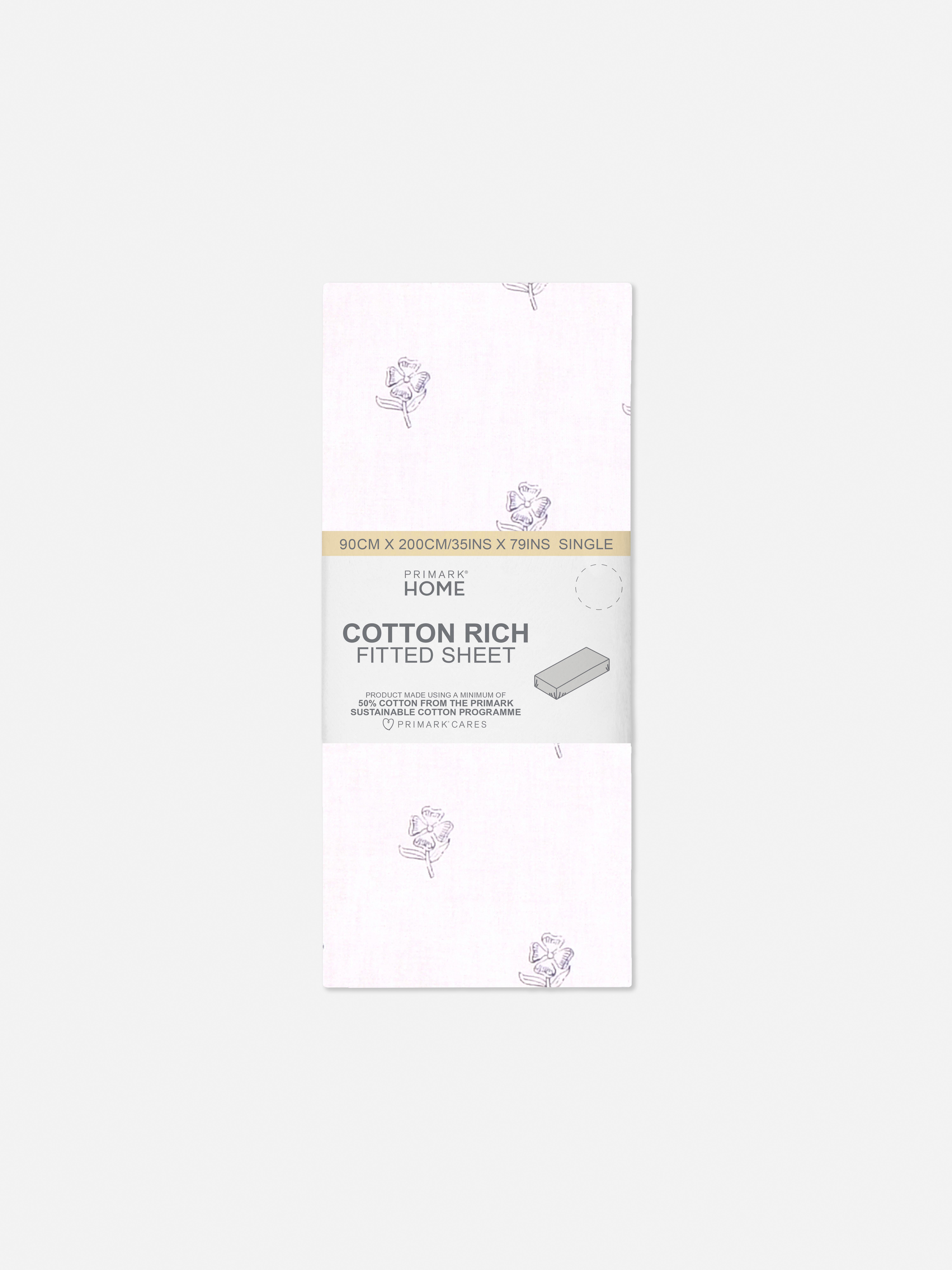 Single Block Floral Fitted Sheet