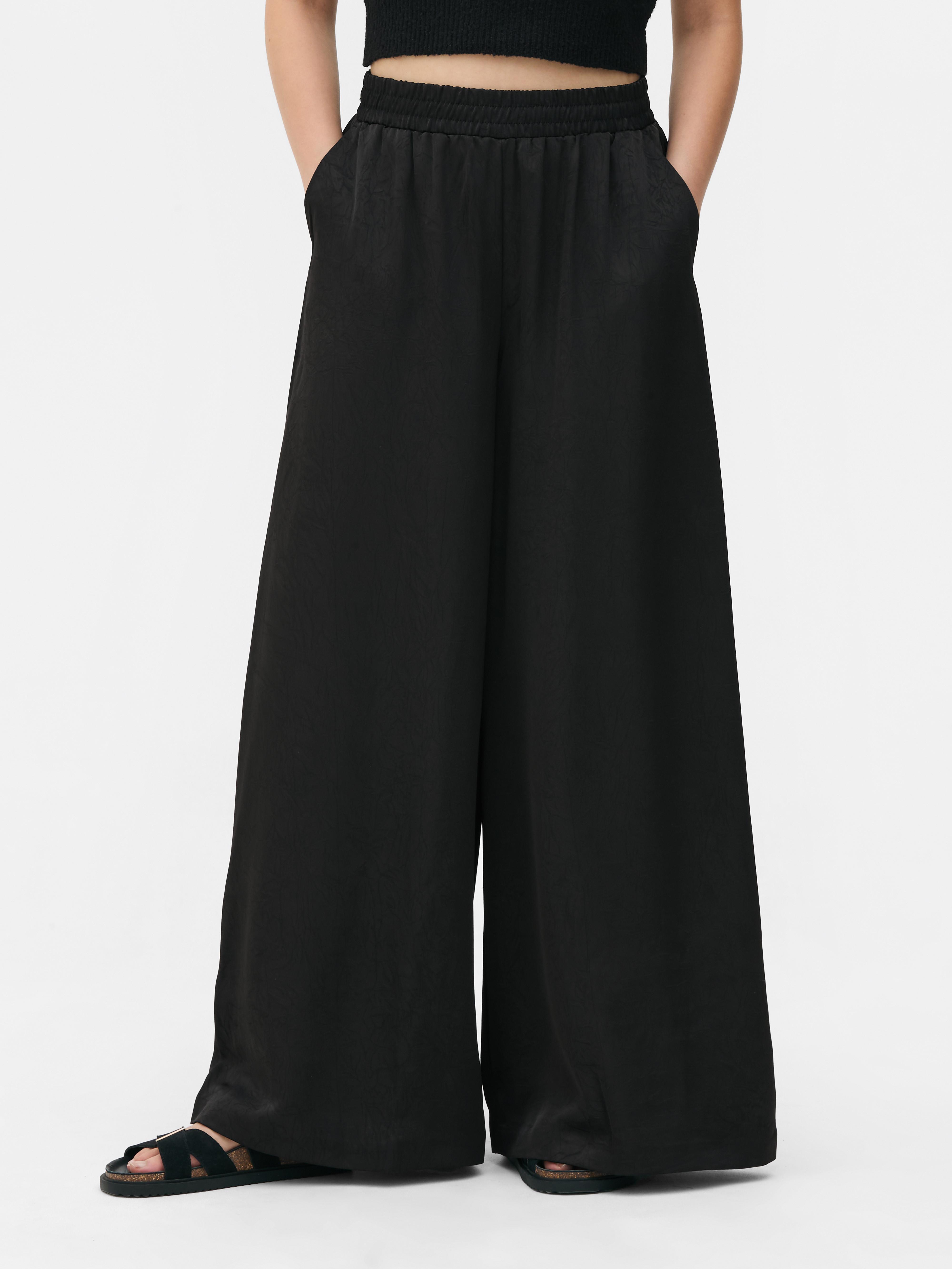 The Edit Satin Wide Leg Trousers