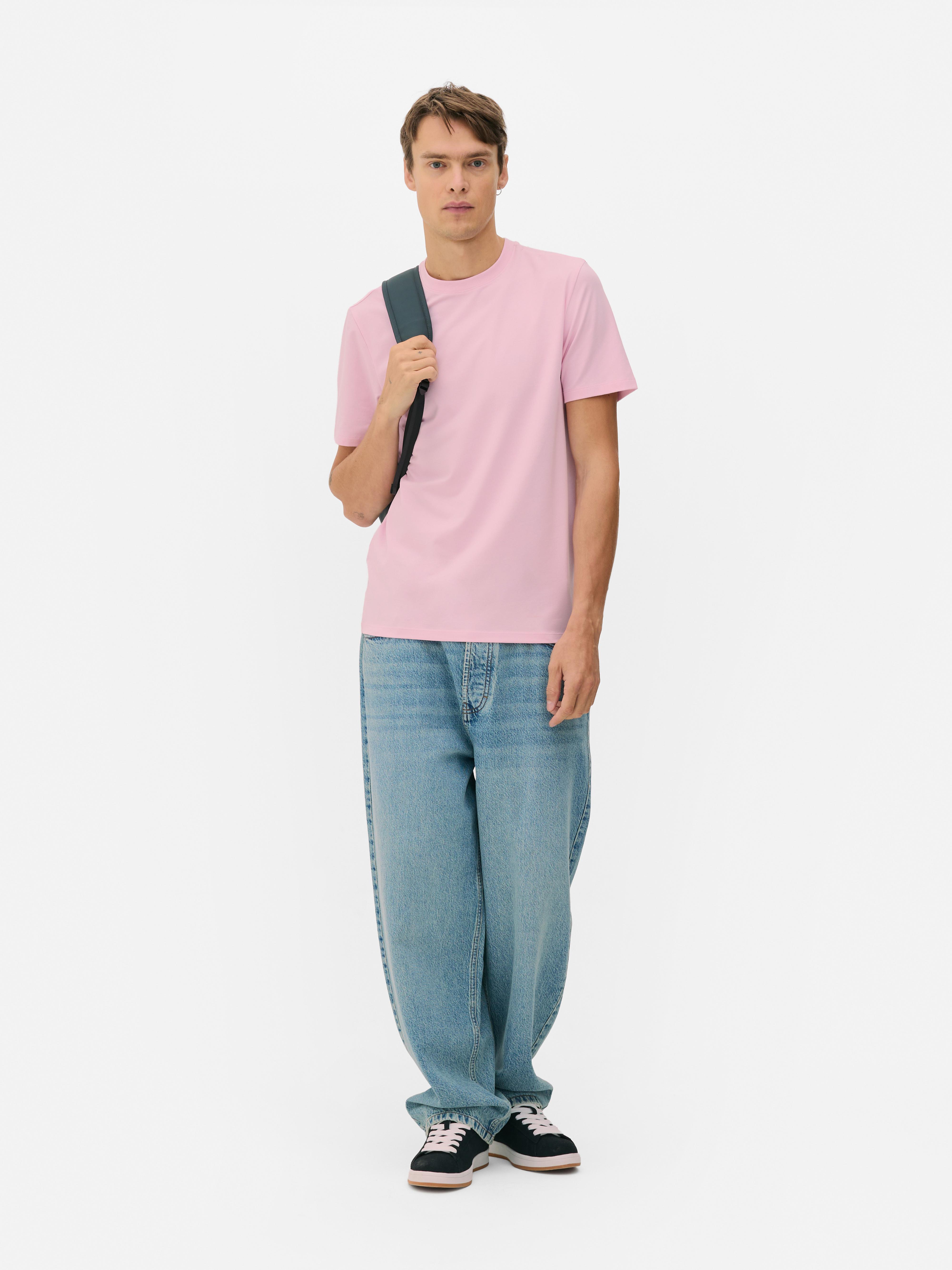 Slimfit T-shirt van voornamelijk katoen