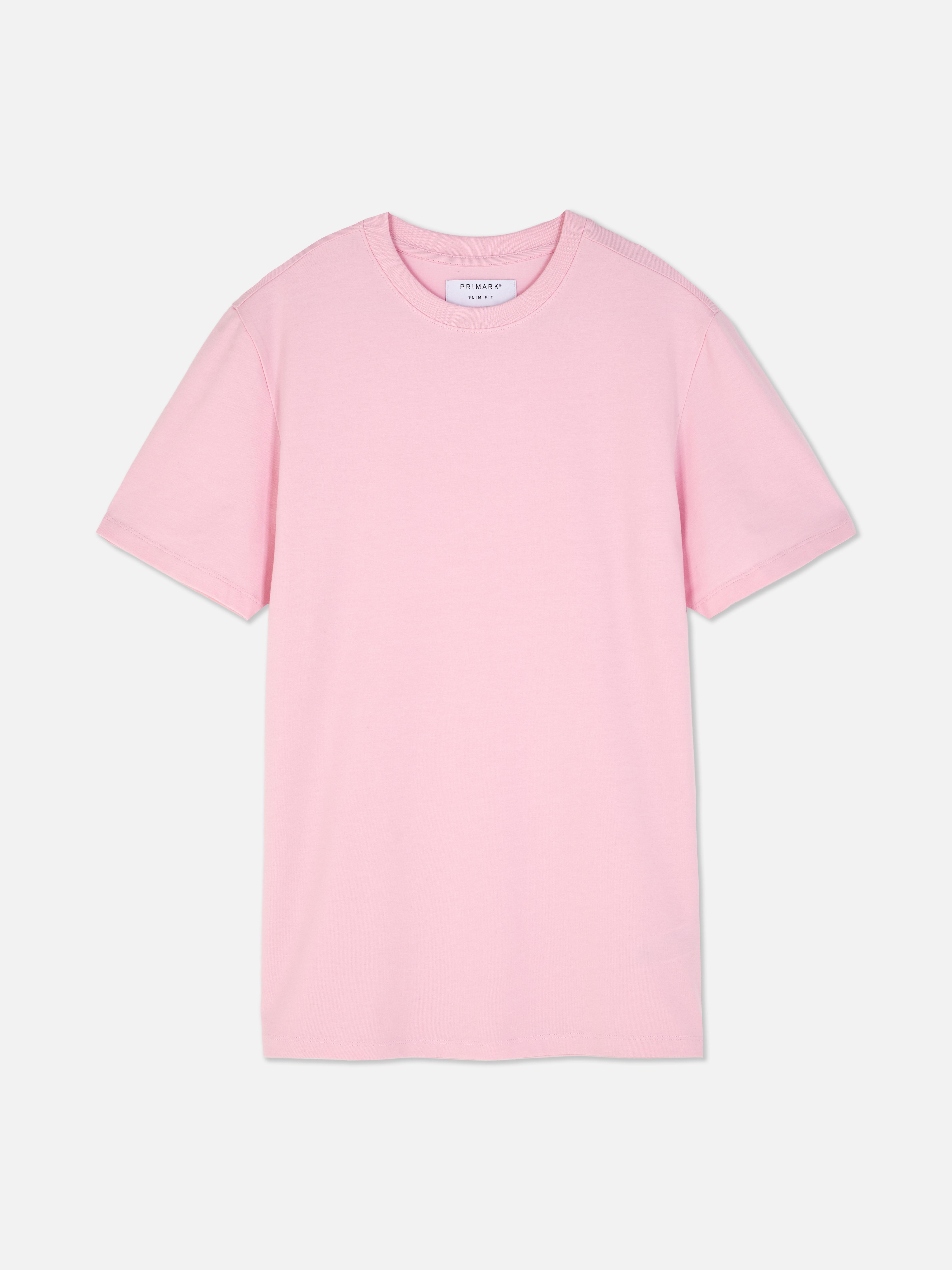 Slimfit T-shirt van voornamelijk katoen Roze