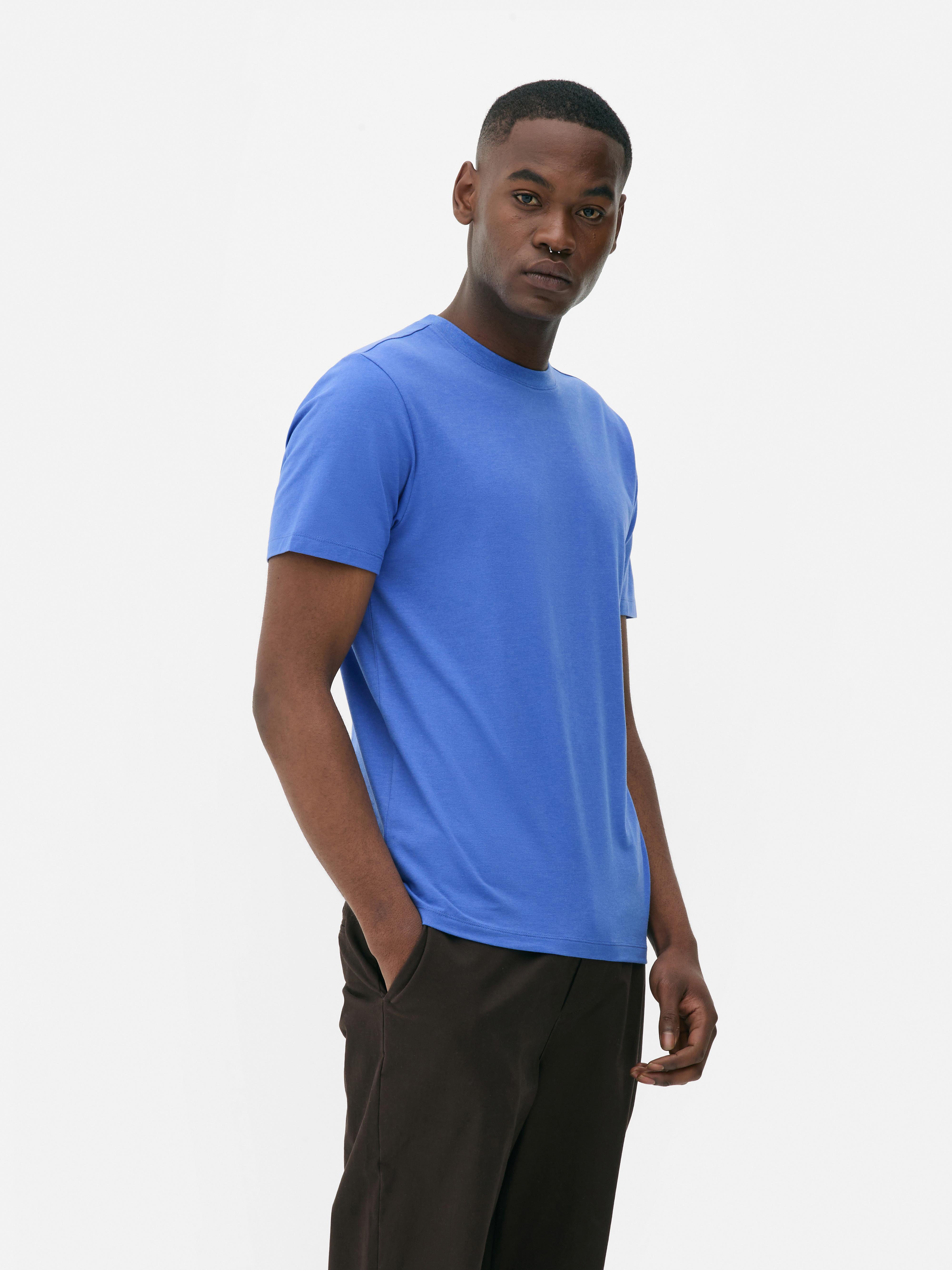 Slimfit T-shirt van voornamelijk katoen
