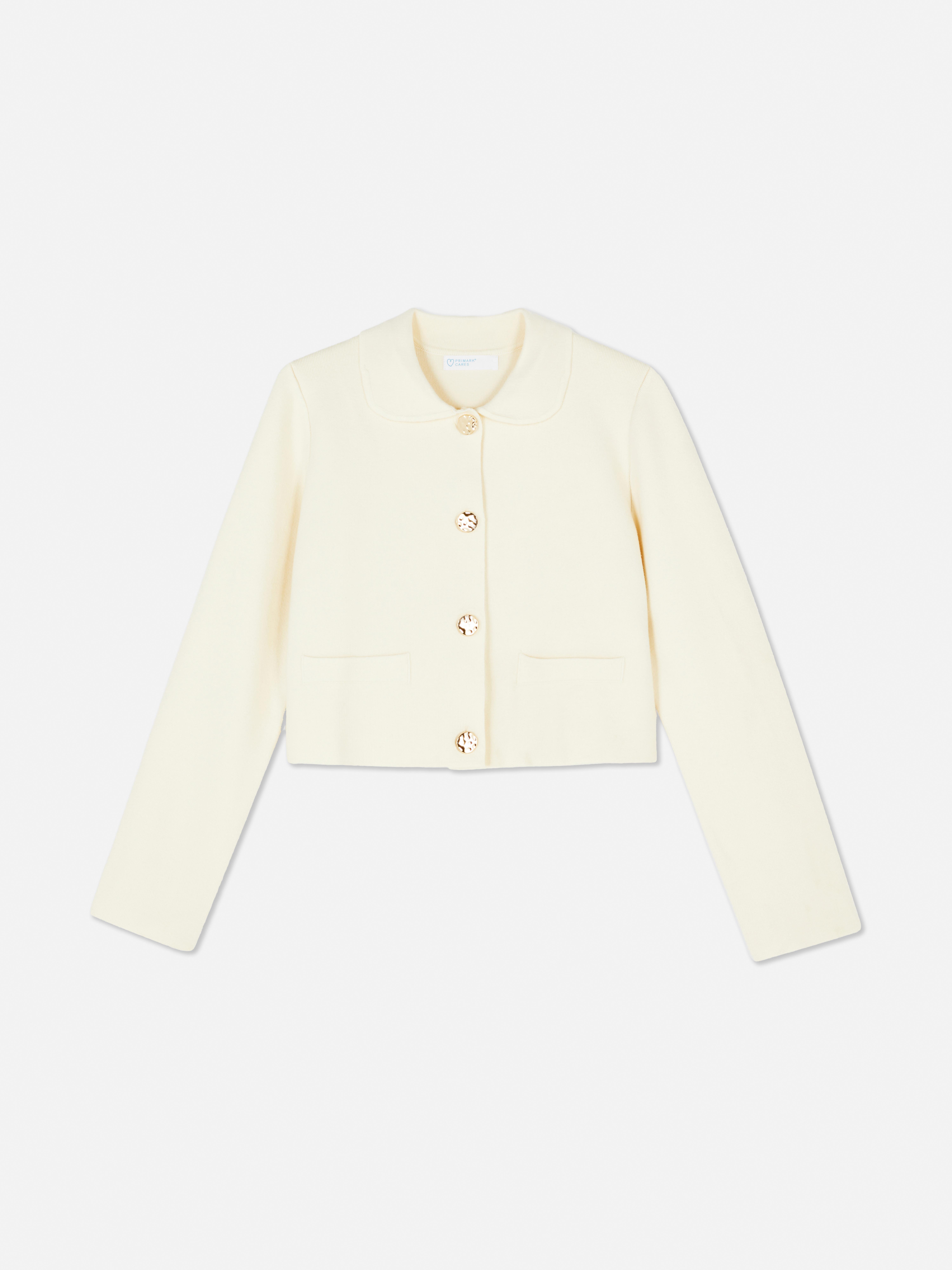 Kurzer Cardigan mit Kragen