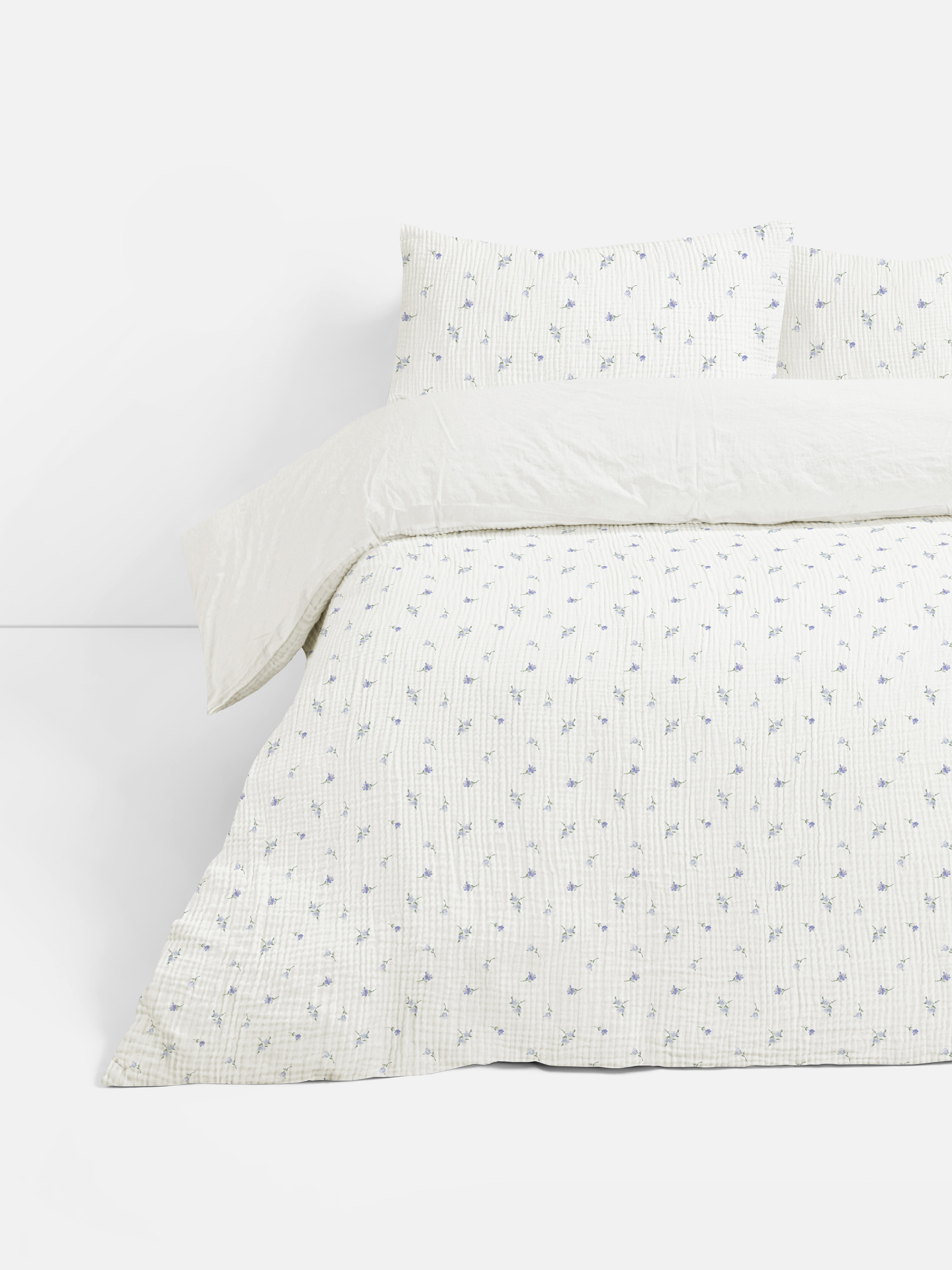 Textured Floral Duvet Cover Set