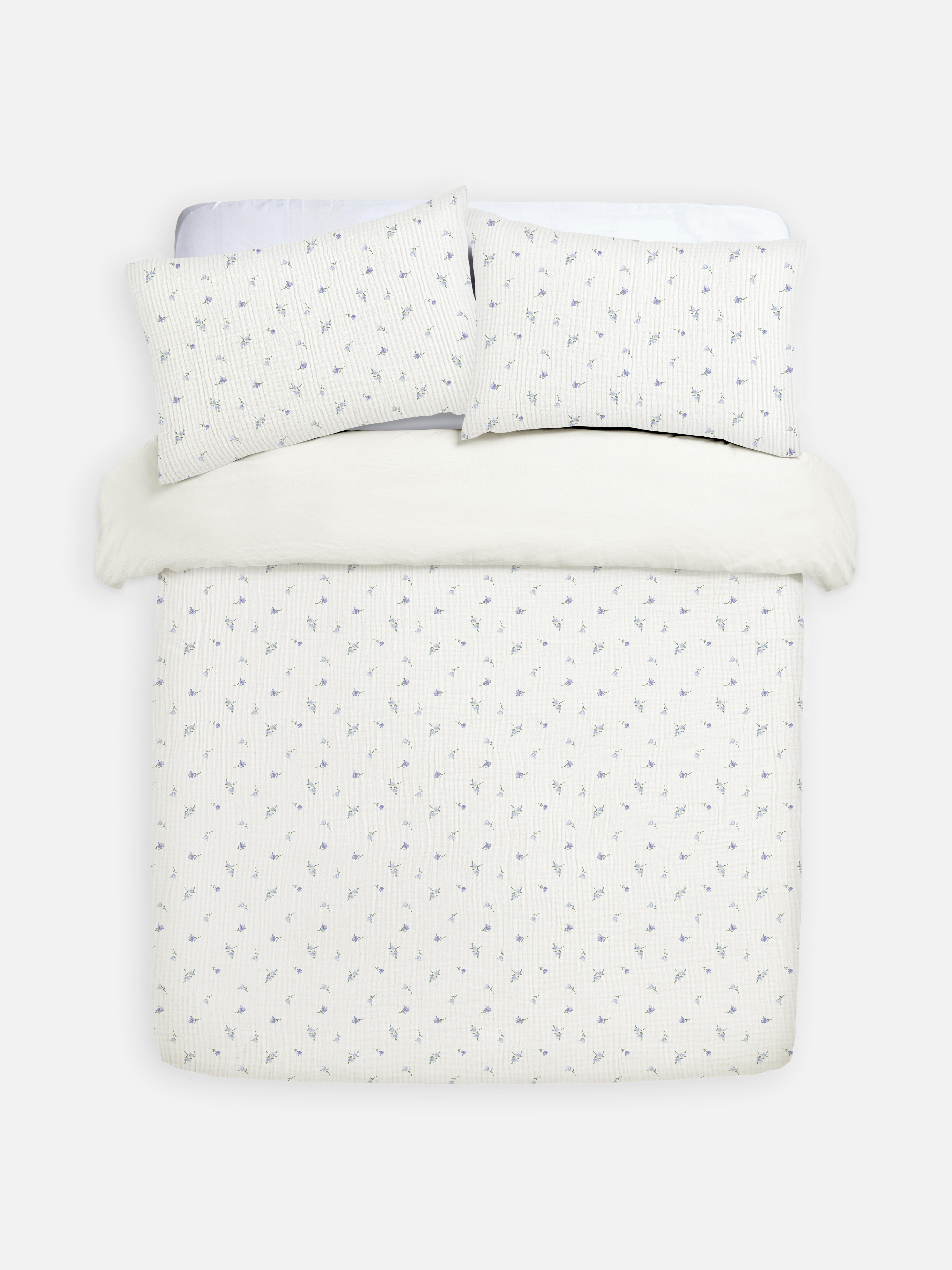 Textured Floral Duvet Cover Set