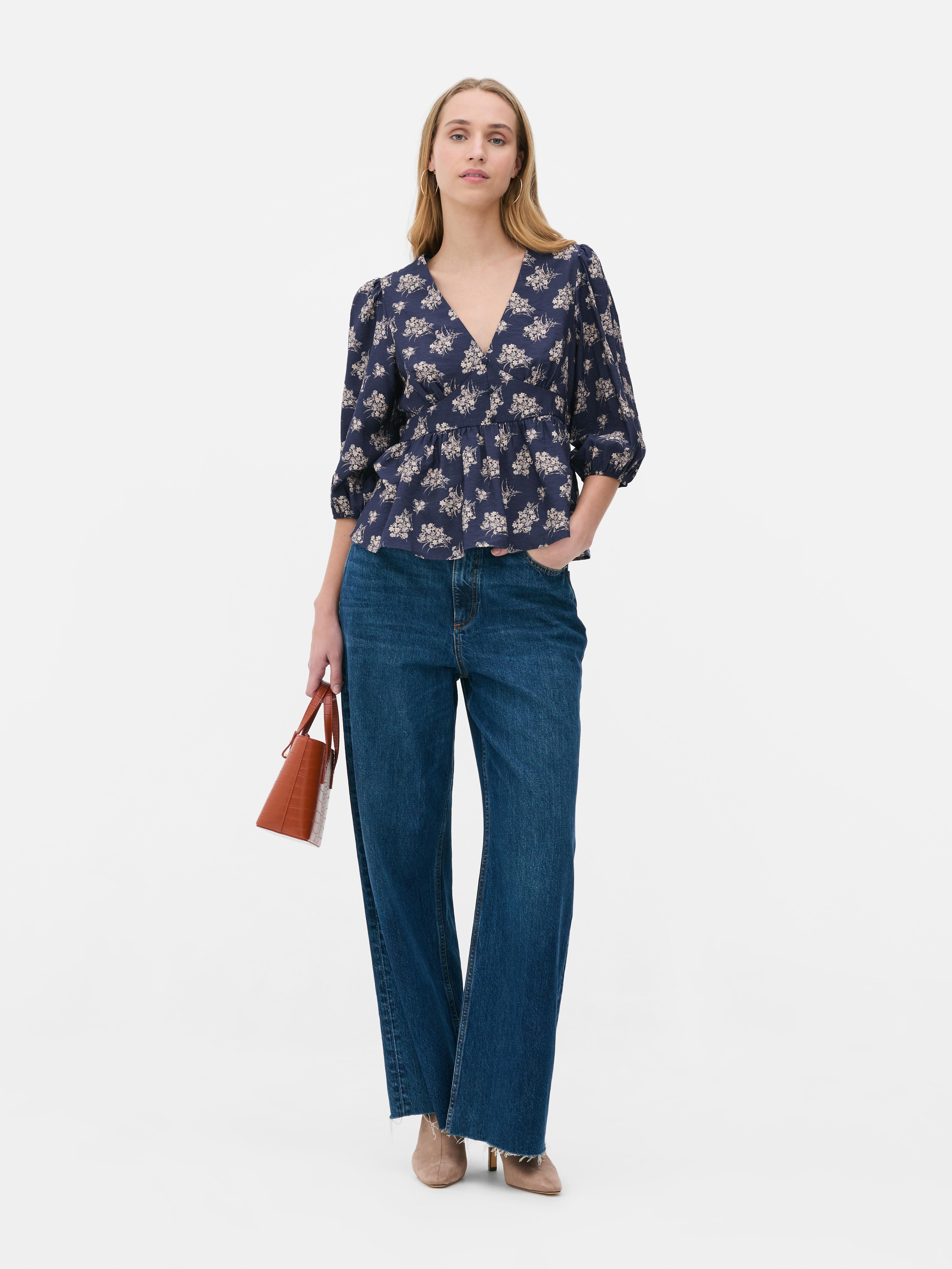 Floral V-Neck Blouse