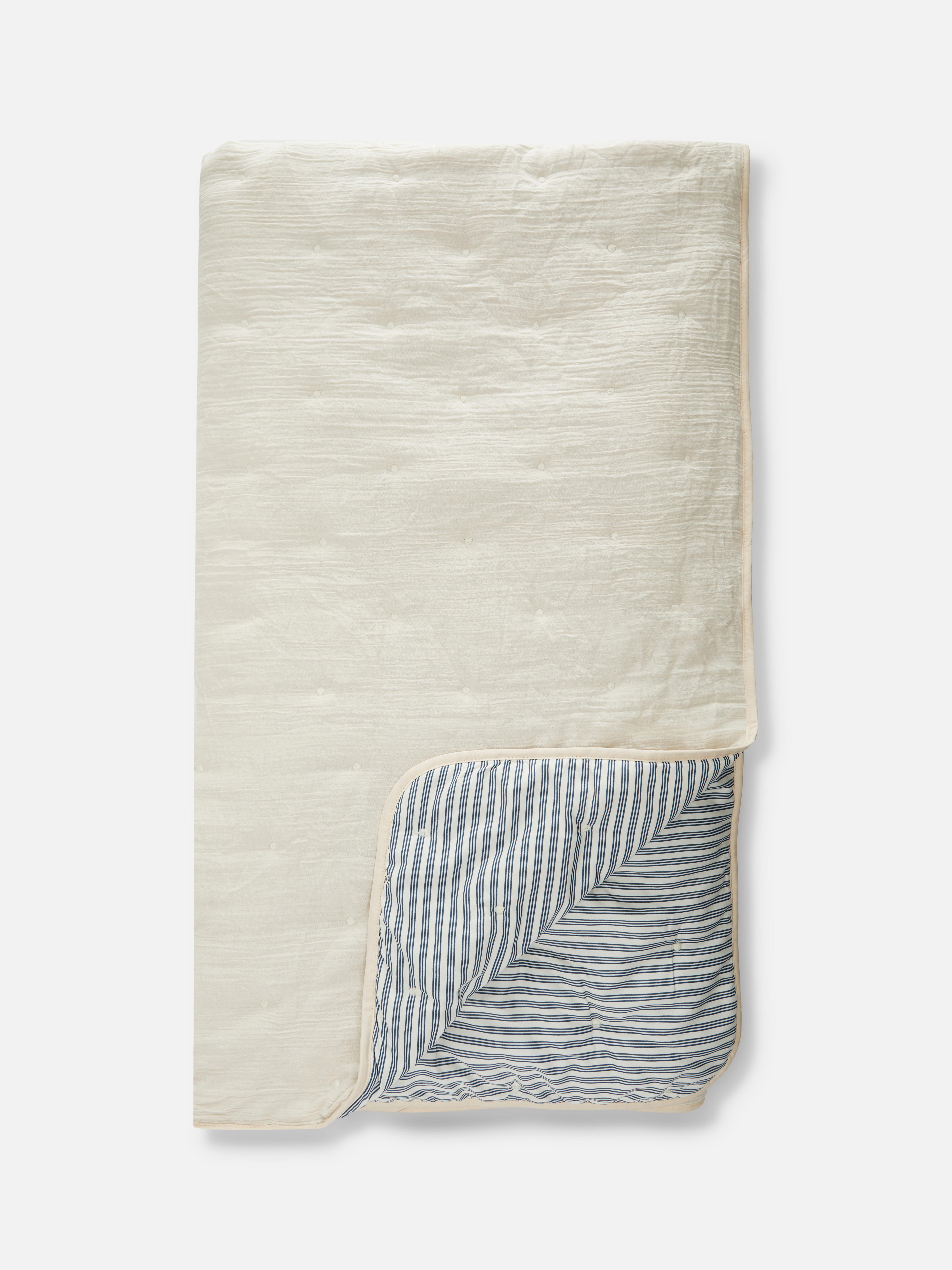 Floral Quilted Throw Cream