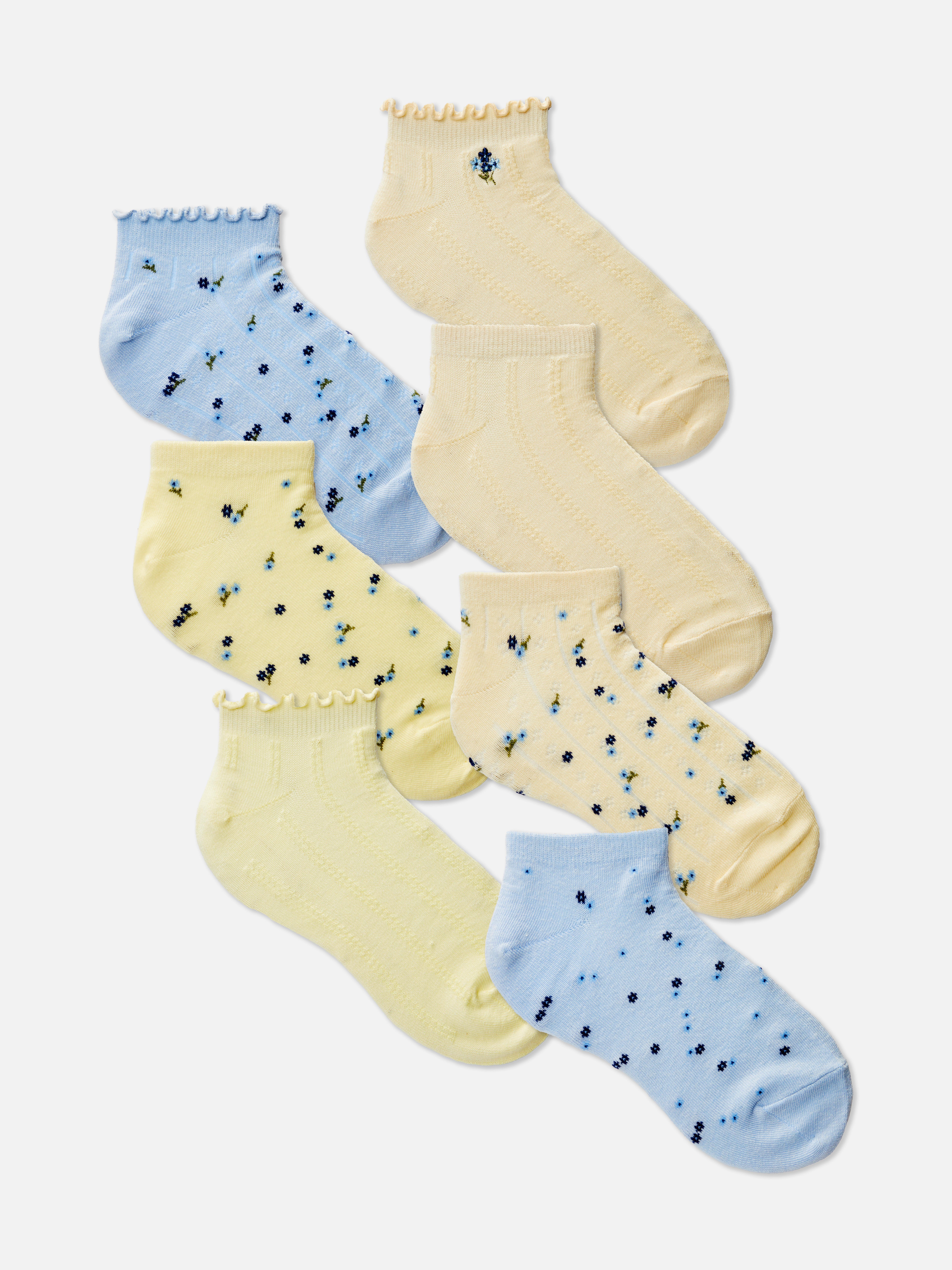 Gebloemde sneakersokken, 7 paar