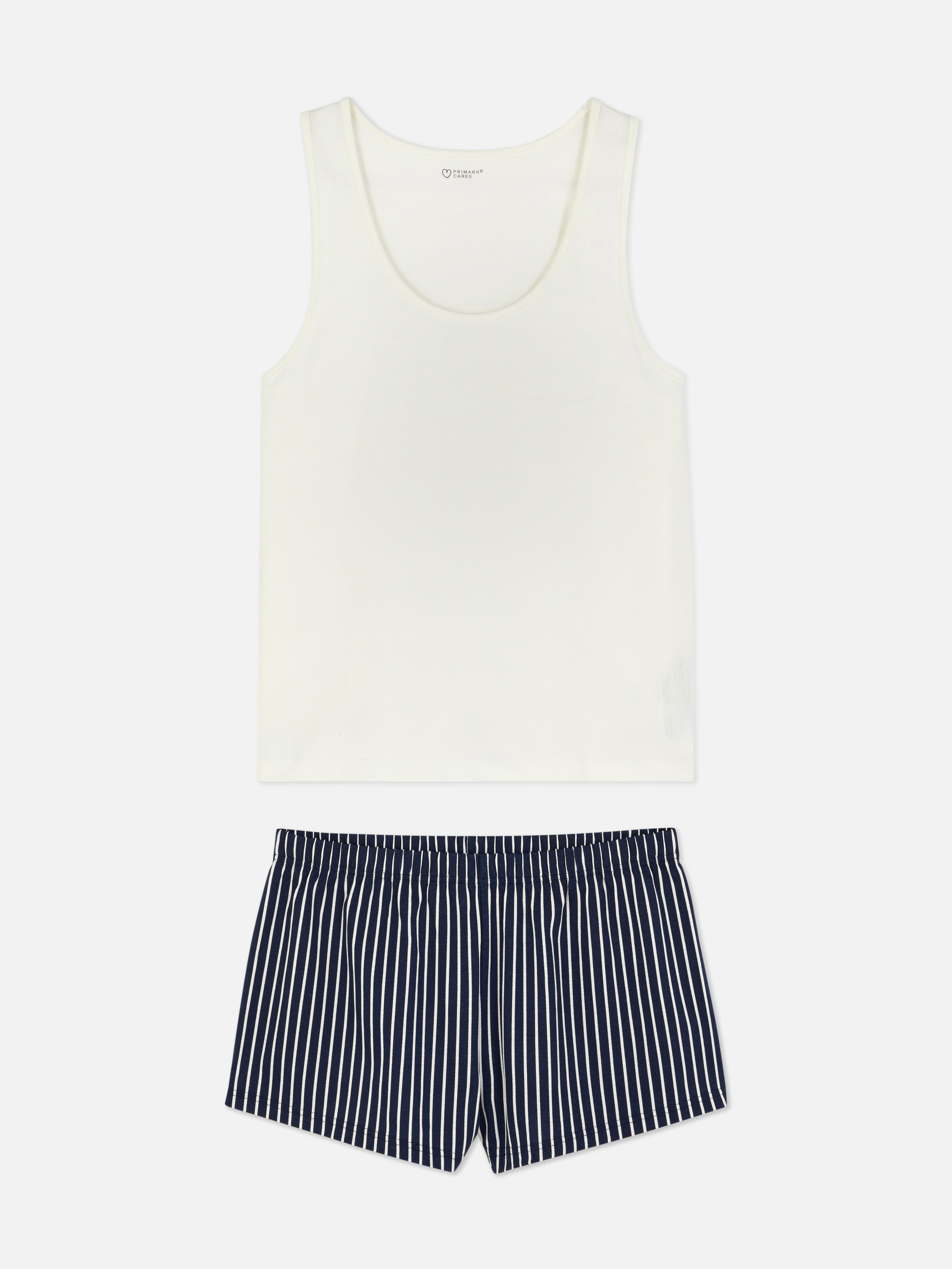 Vest and Shorty Pyjama Set Ivory