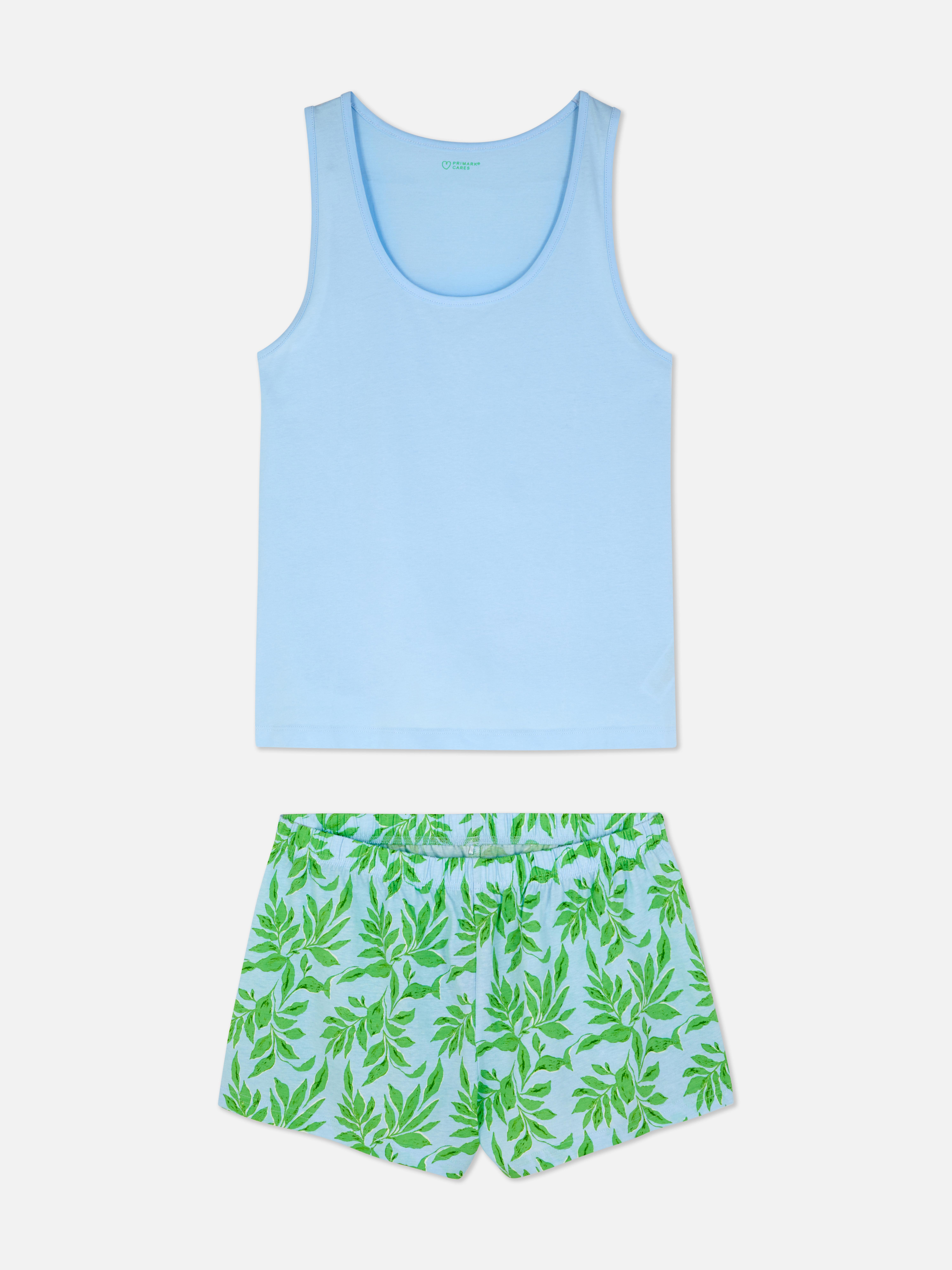 Vest and Shorty Pyjama Set Light Blue