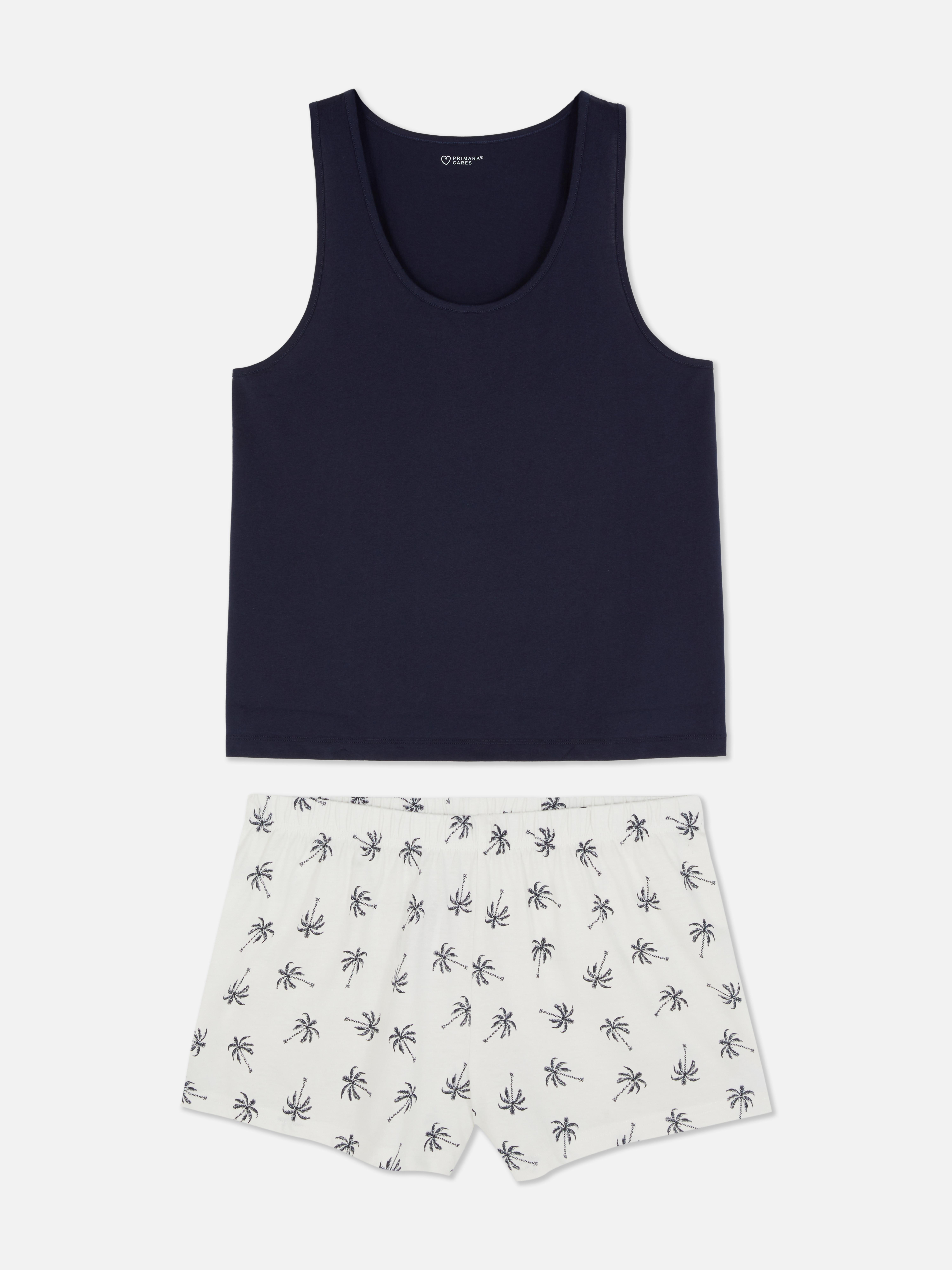 Pijamale cu maiou și pantaloni scurți Bleumarin