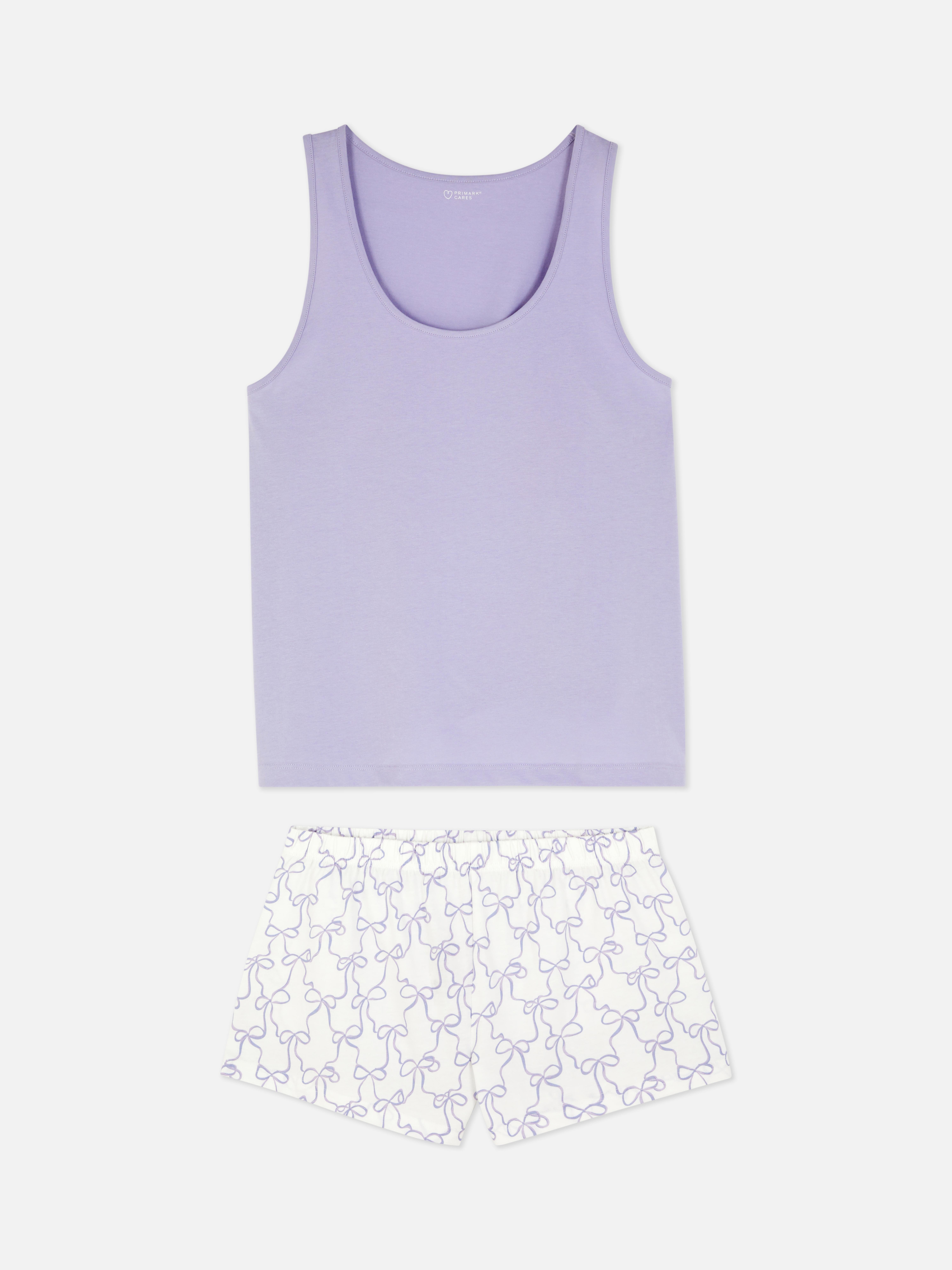 Vest and Shorty Pyjama Set Lilac