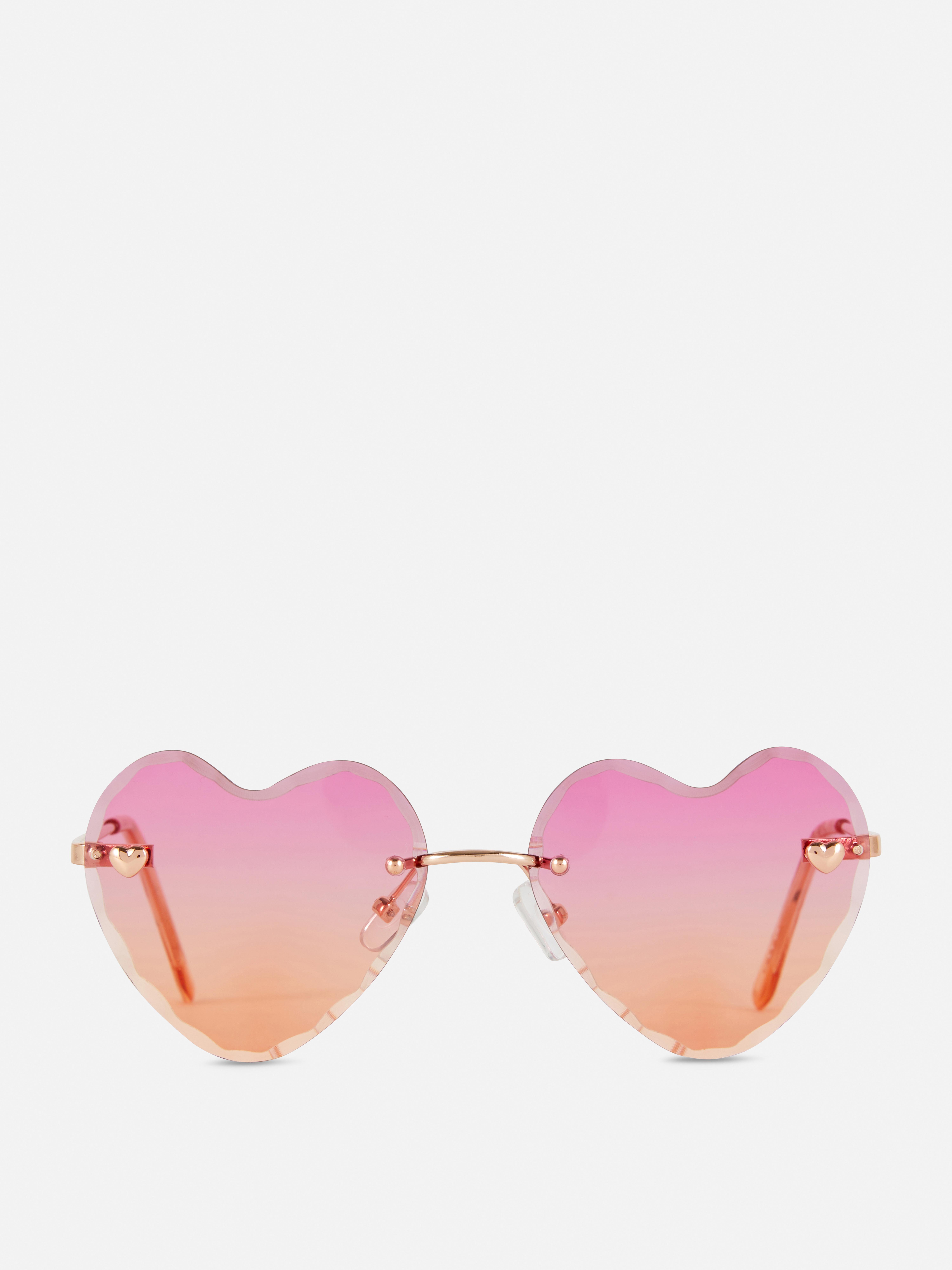 Tinted Heart Frame Sunglasses