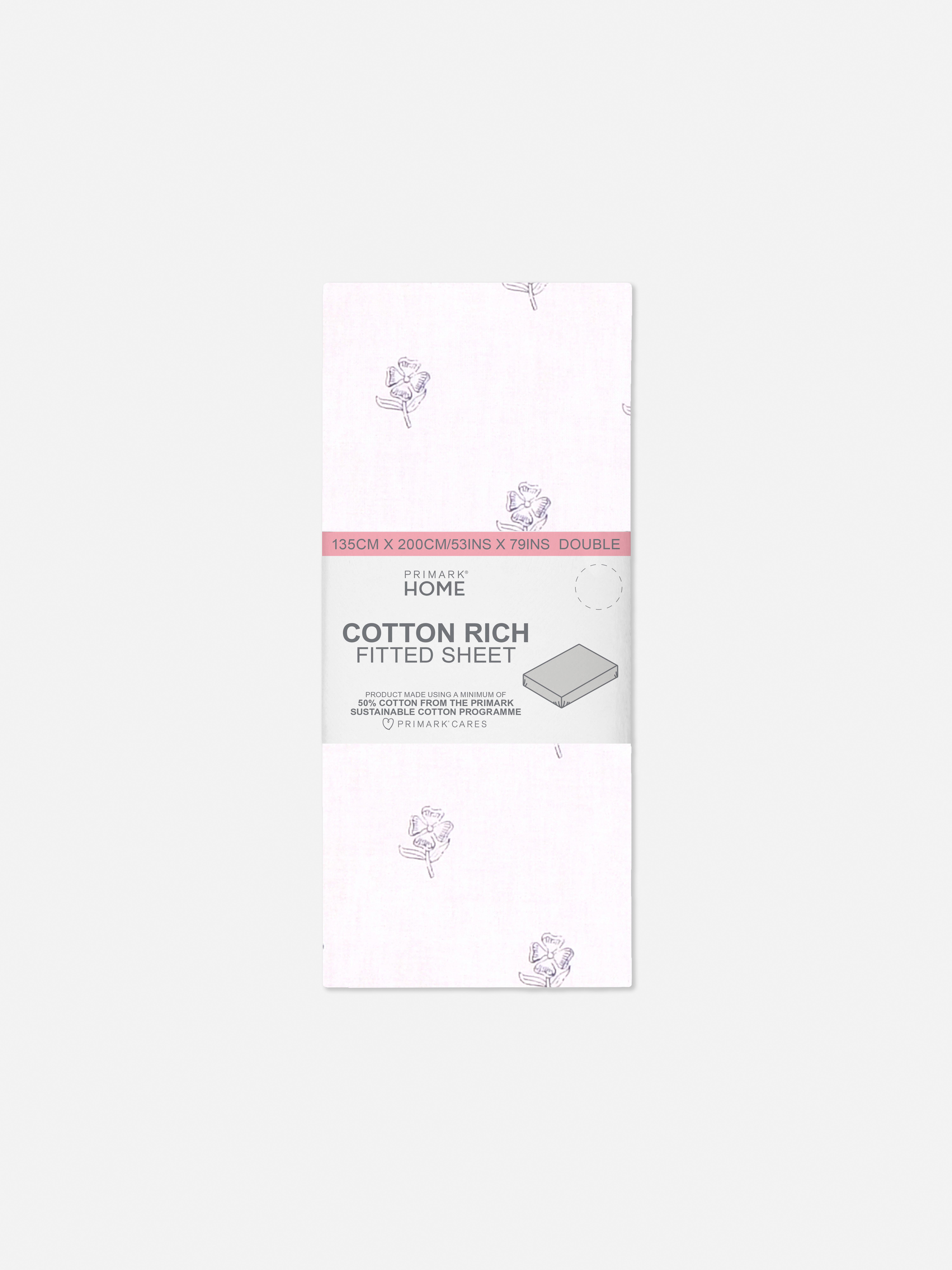 Double Block Floral Fitted Sheet