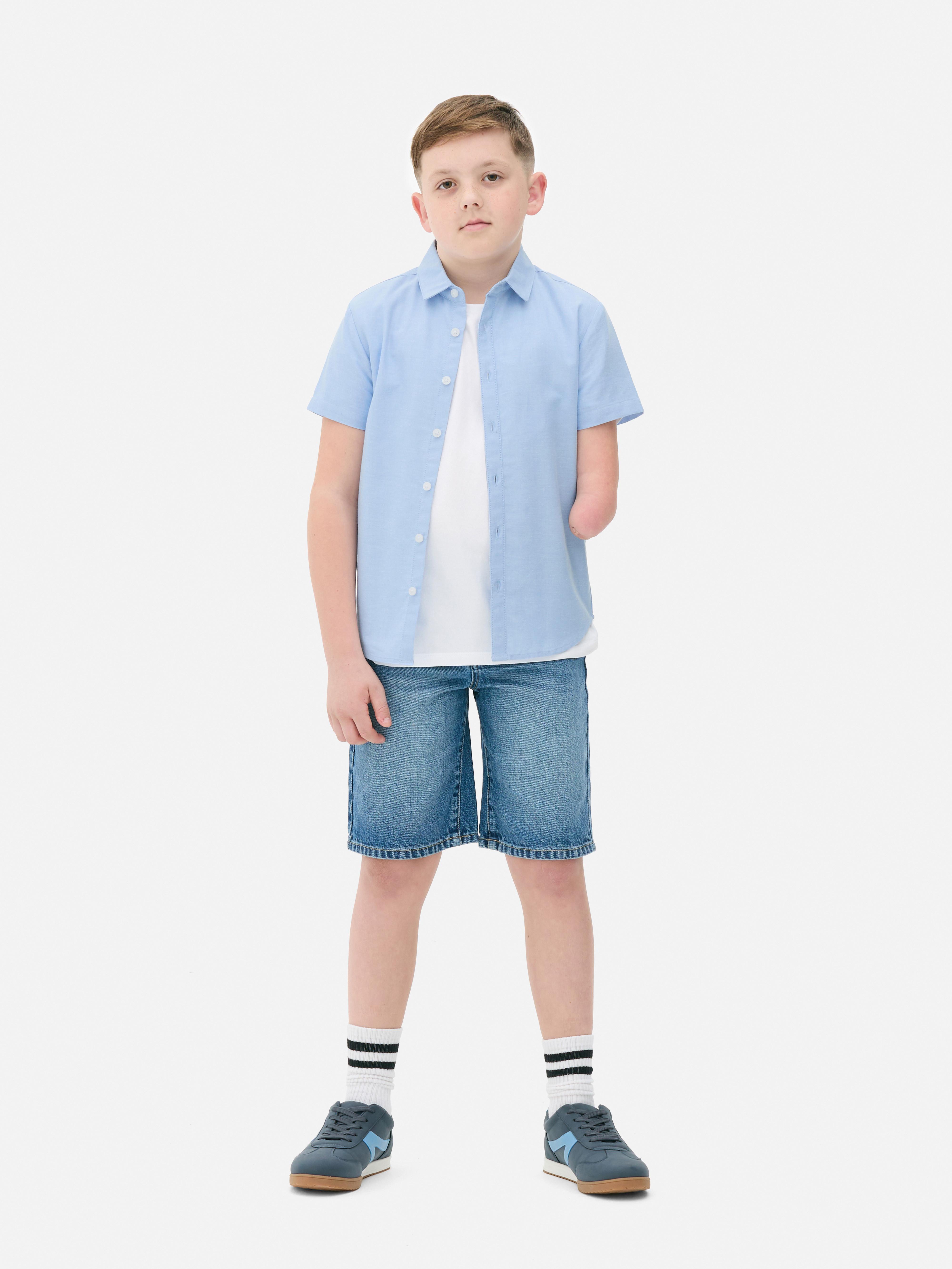 Camisa Oxford de manga corta