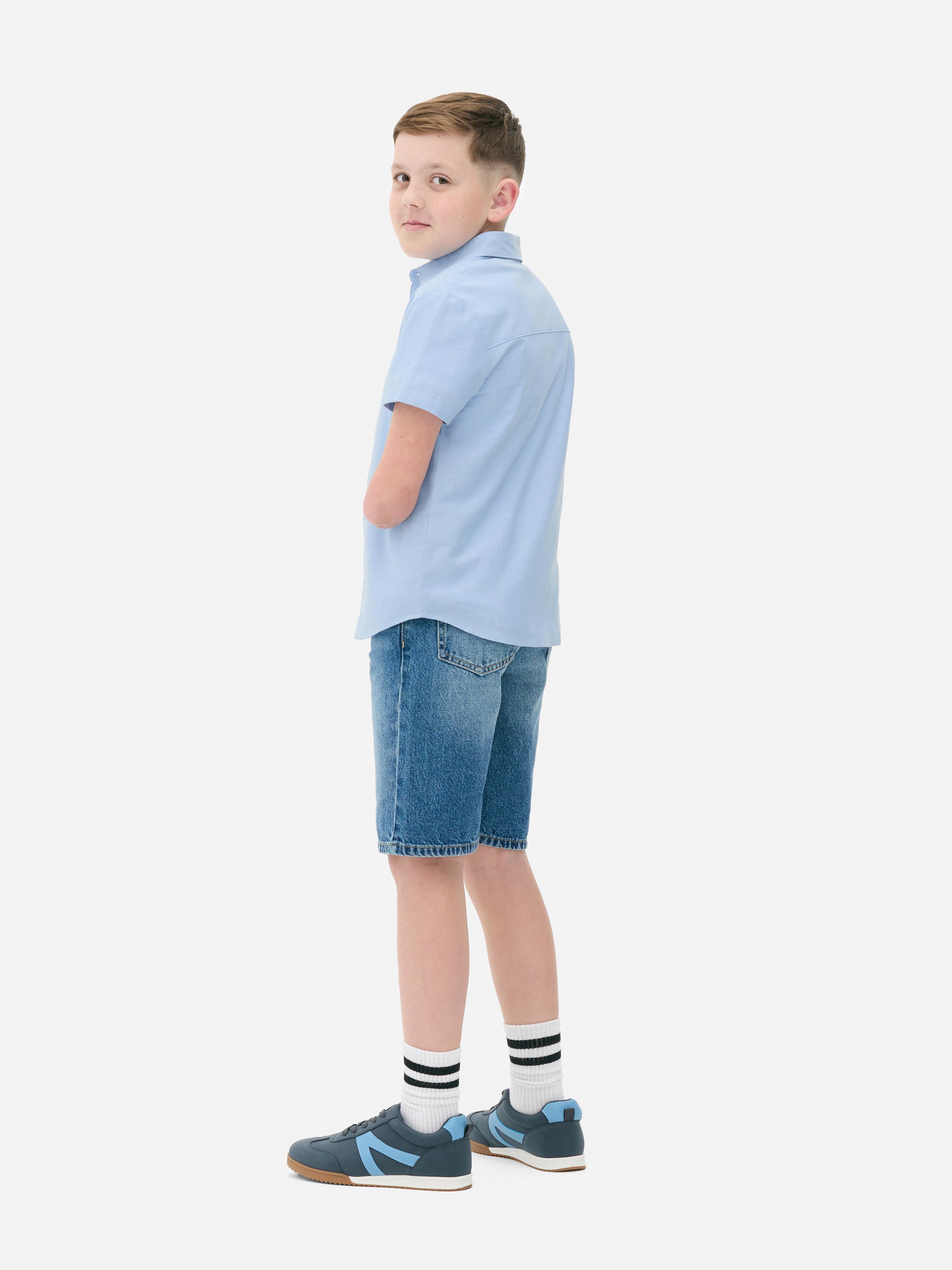 Camisa Oxford de manga corta