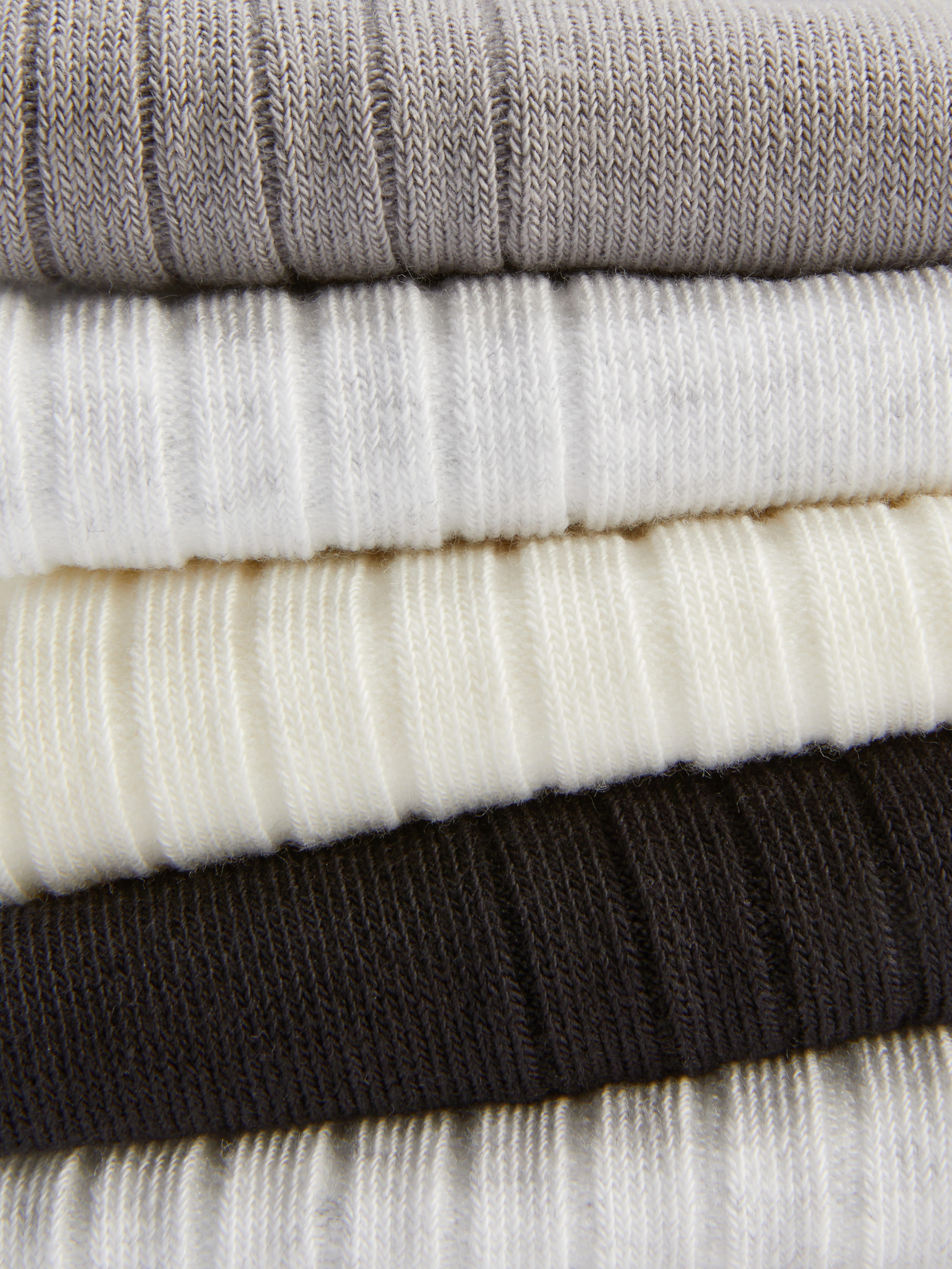 Gerippte Crew-Socken, 5er-Pack