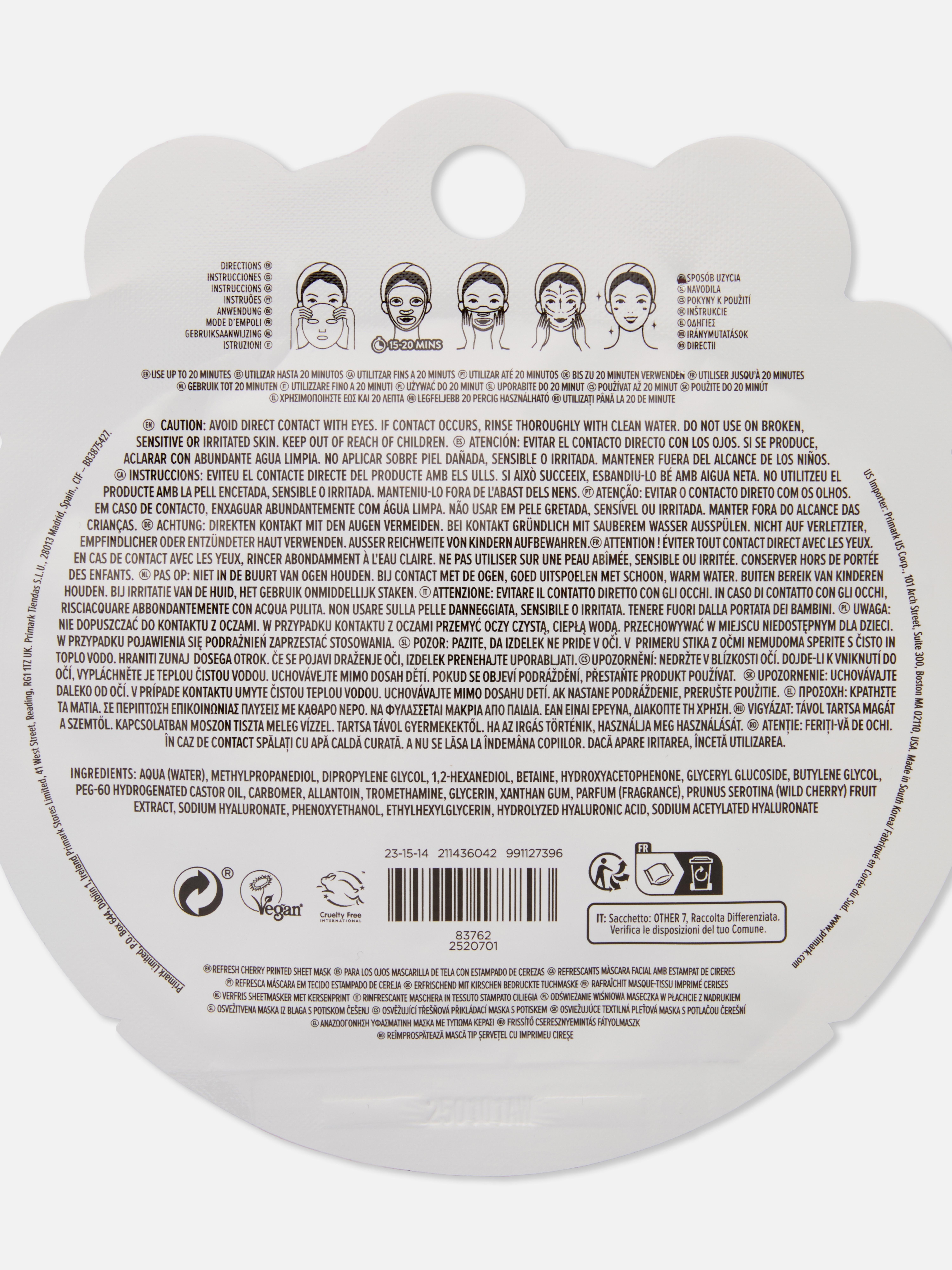 PS... Cherry Printed Sheet Mask
