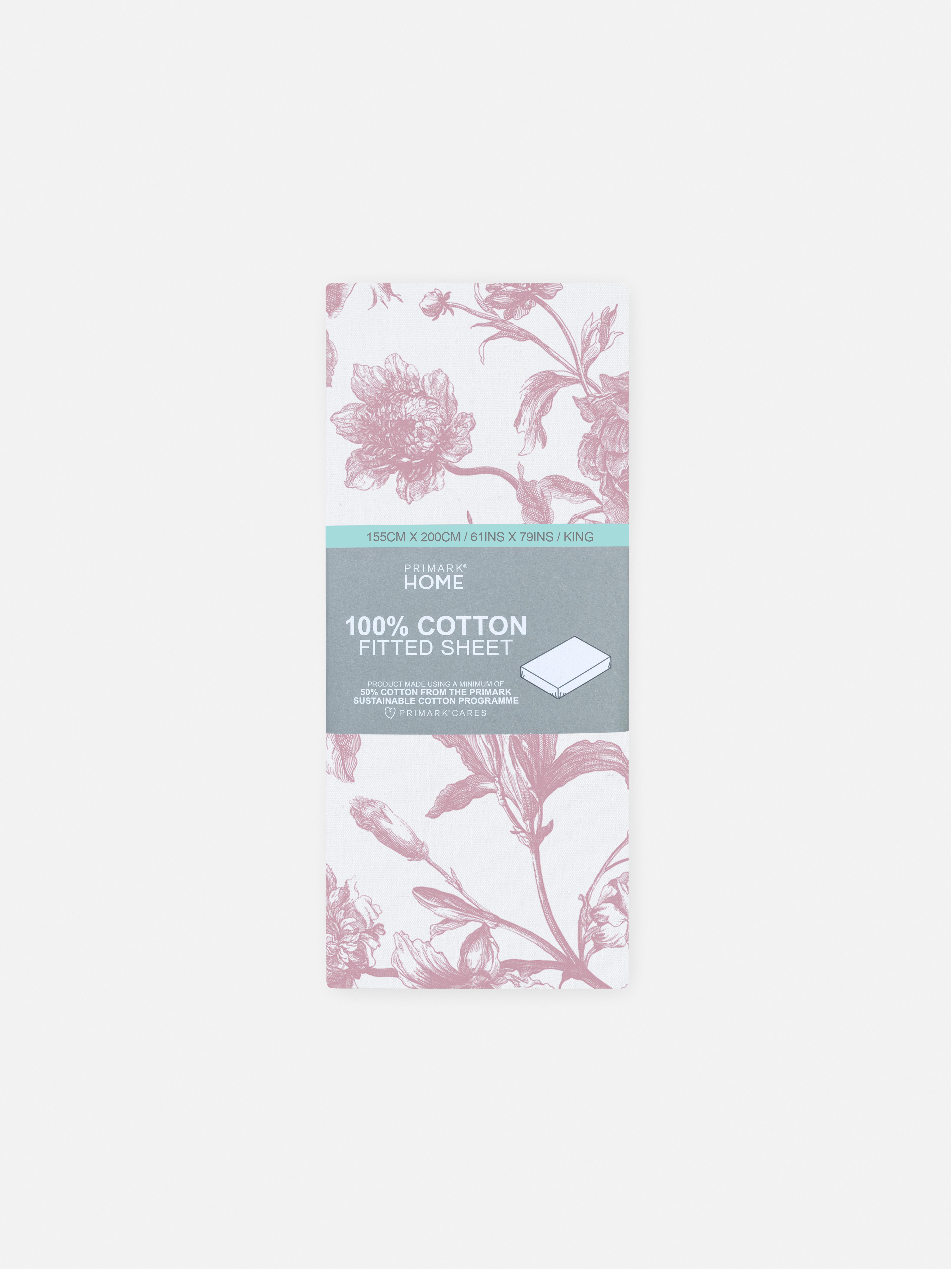 Spannbettlaken mit Blumenmuster, Kingsize