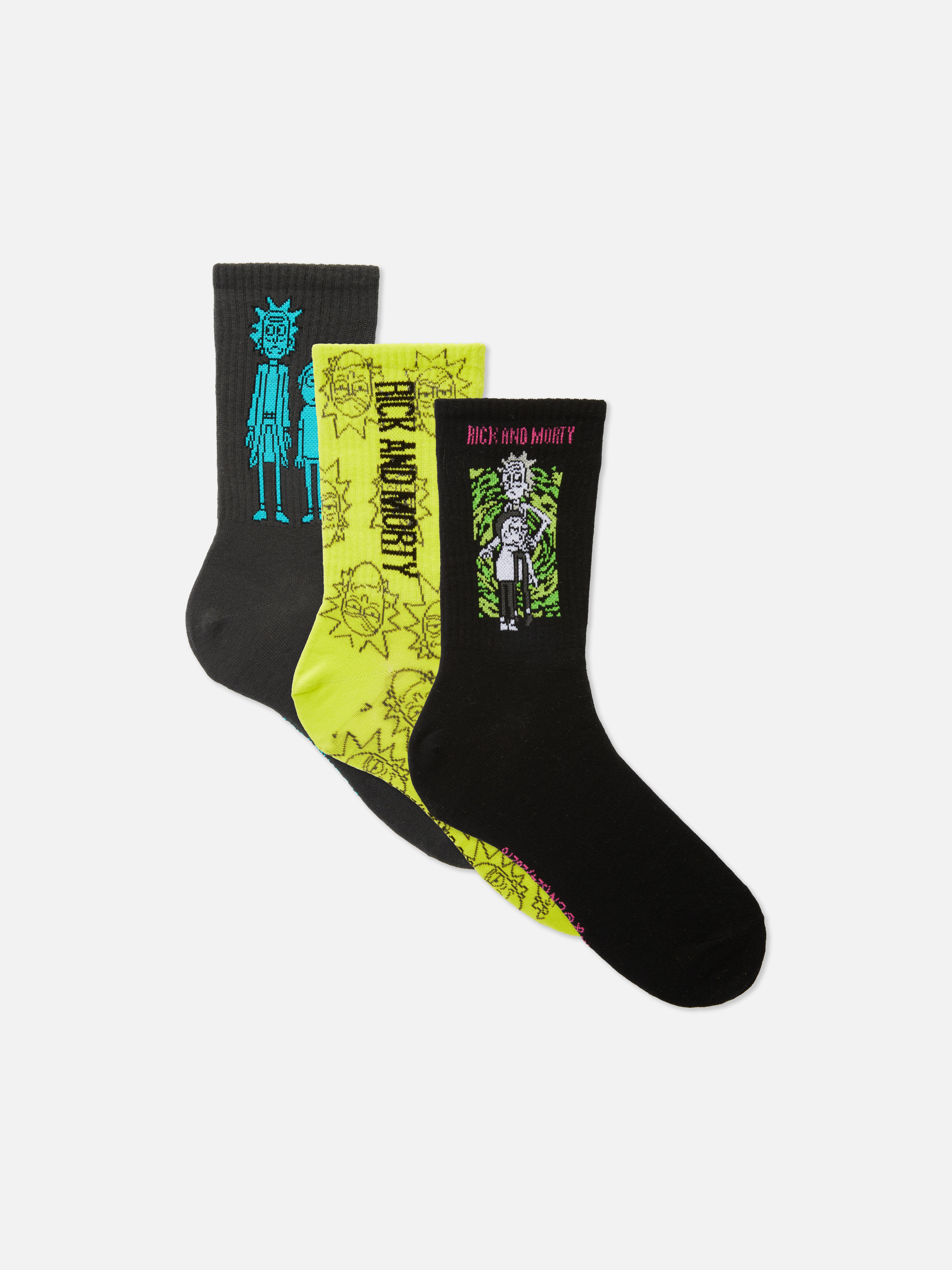 Pack de 3 pares de calcetines de Rick y Morty