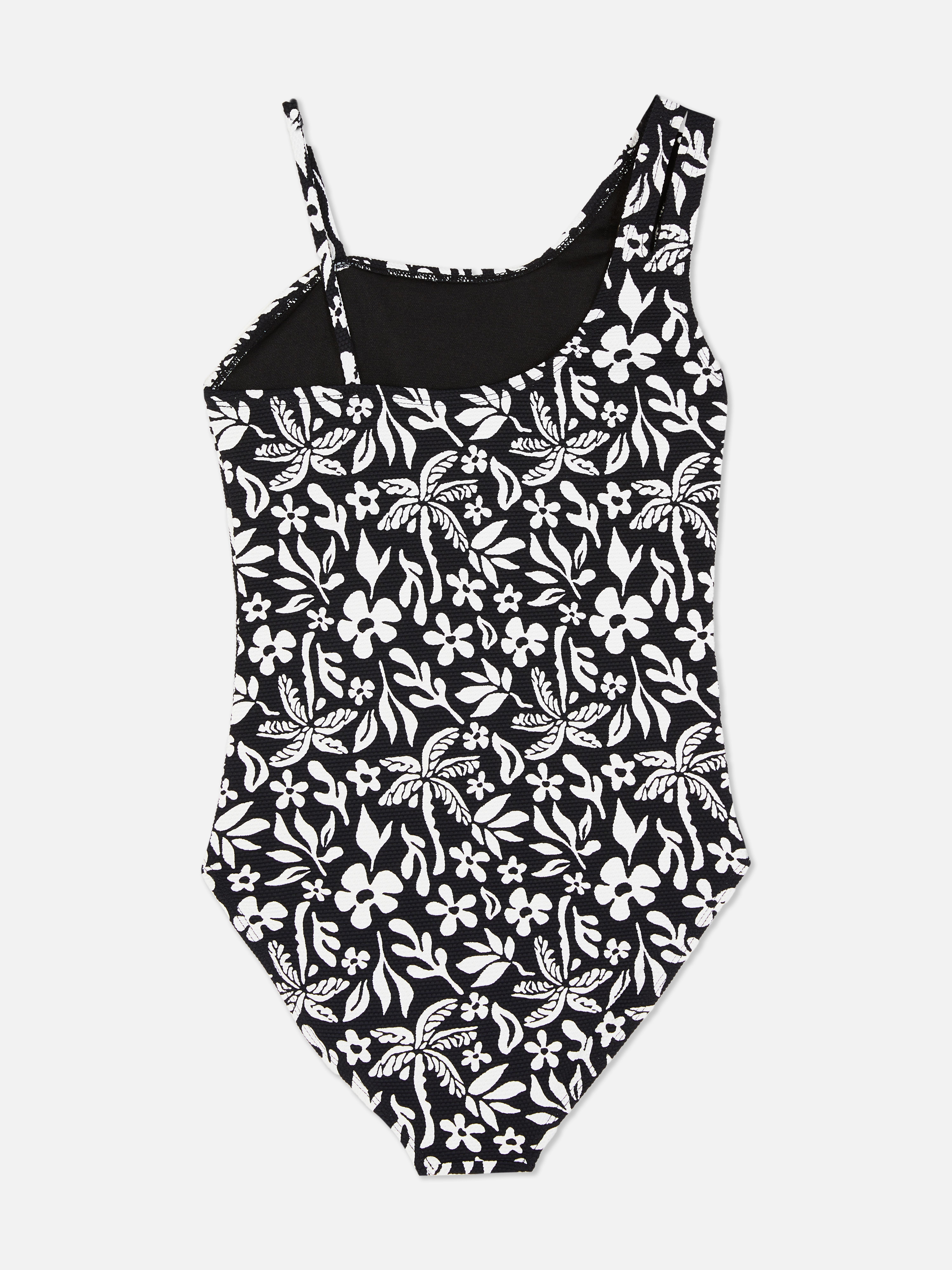 Asymmetric Floral Swimsuit