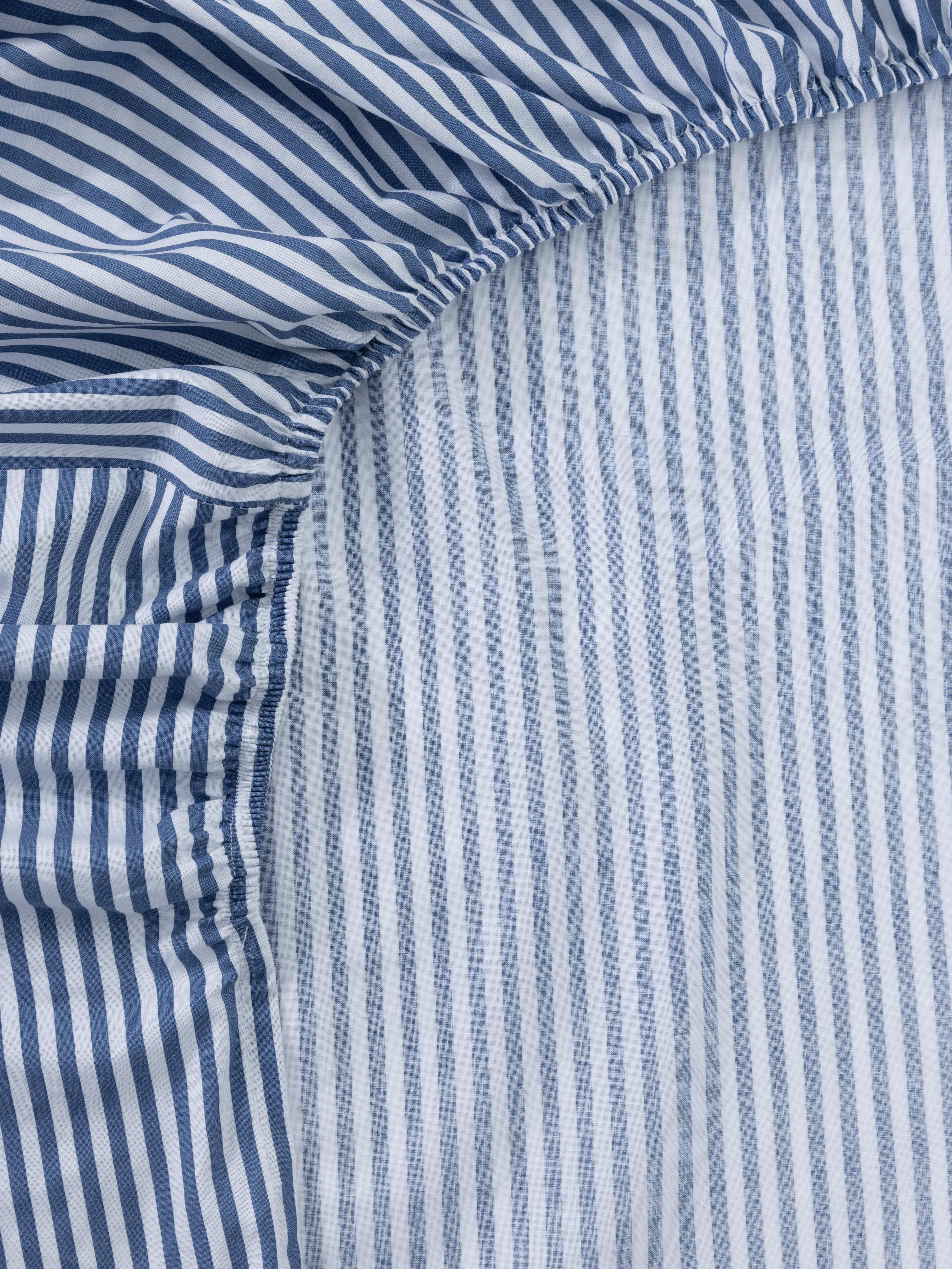 Sábana bajera para cama doble a rayas