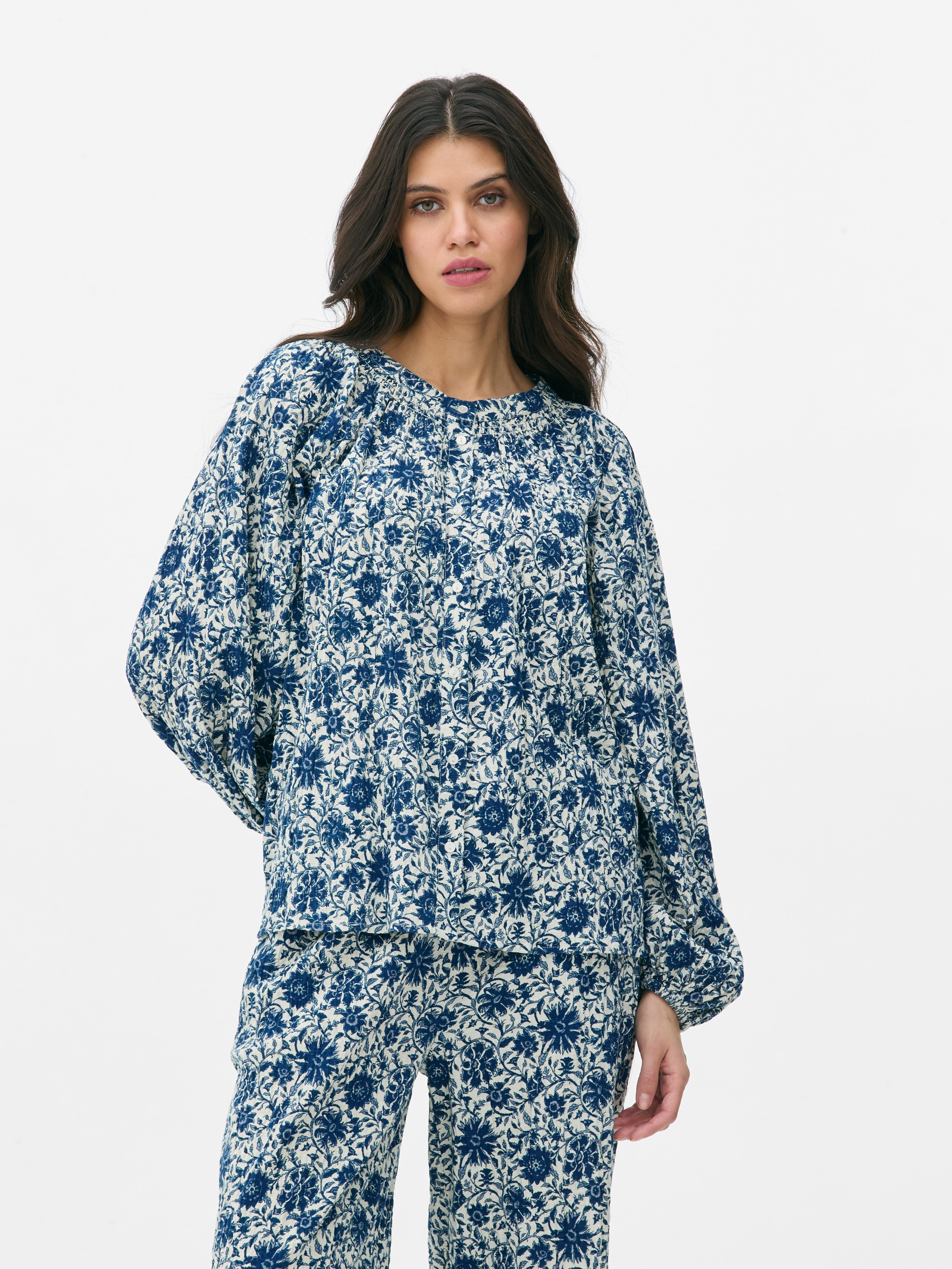 „Paula Echevarría“ Patchworkbluse mit Blumenmuster