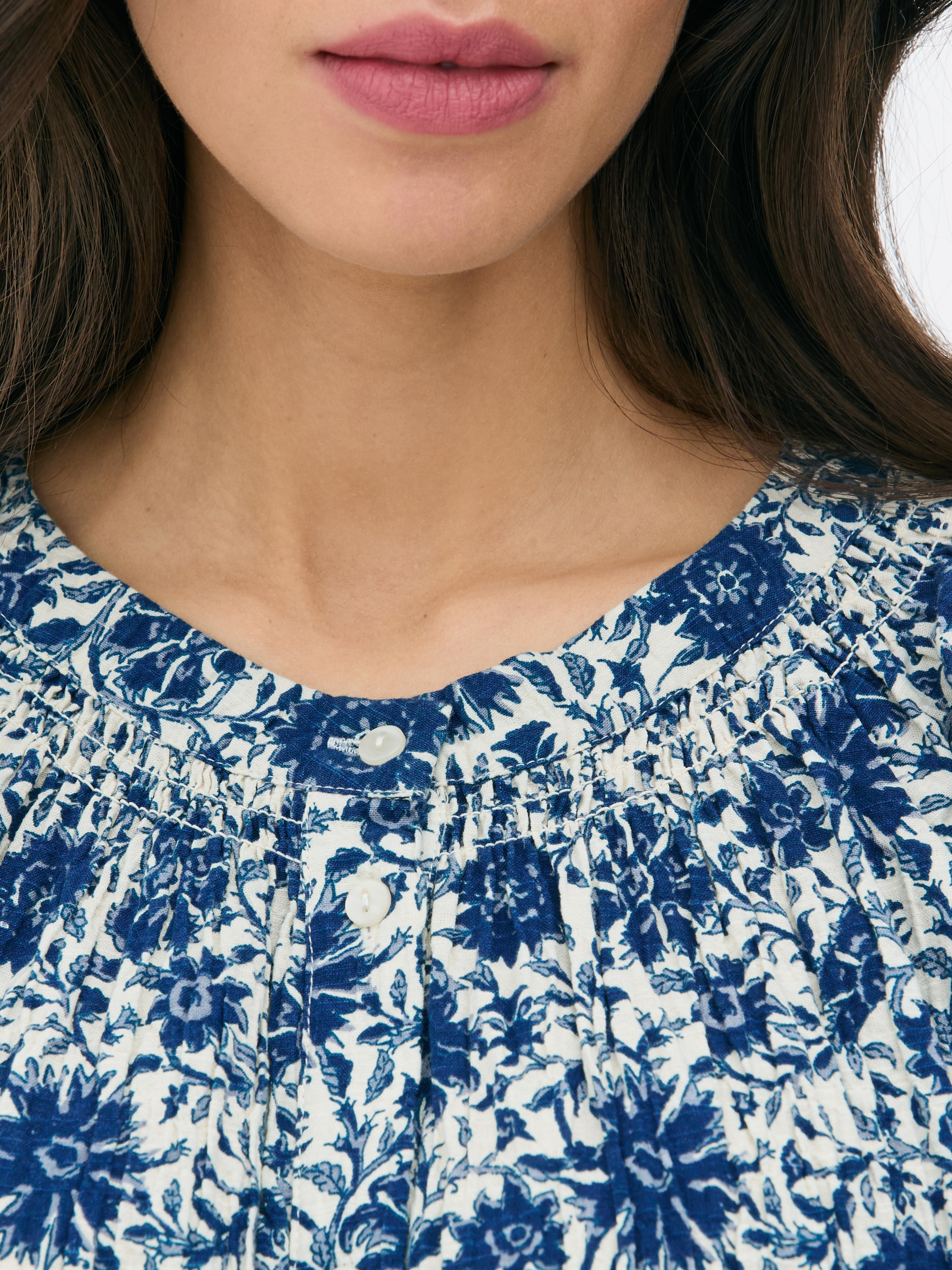 „Paula Echevarría“ Patchworkbluse mit Blumenmuster