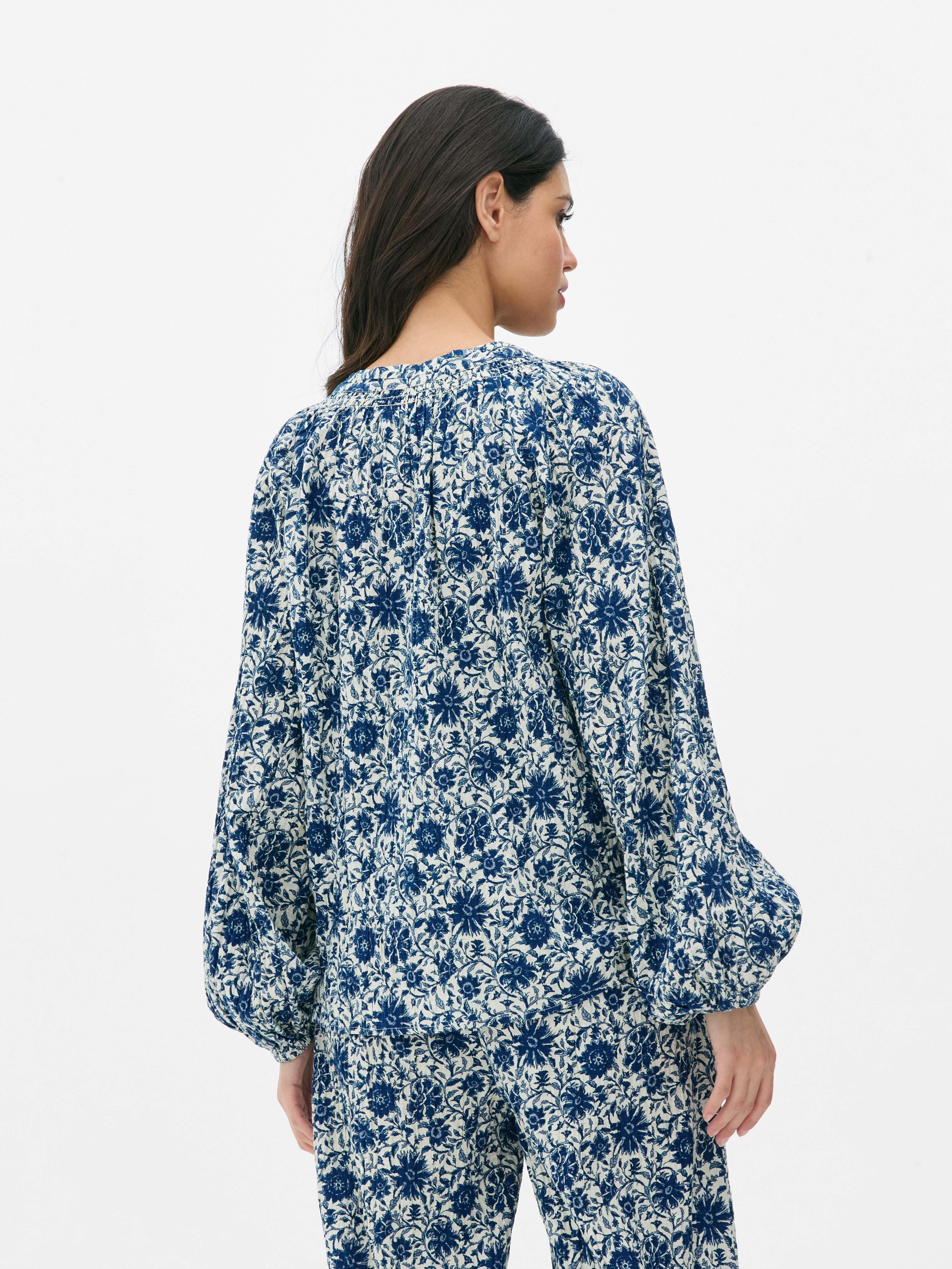 „Paula Echevarría“ Patchworkbluse mit Blumenmuster