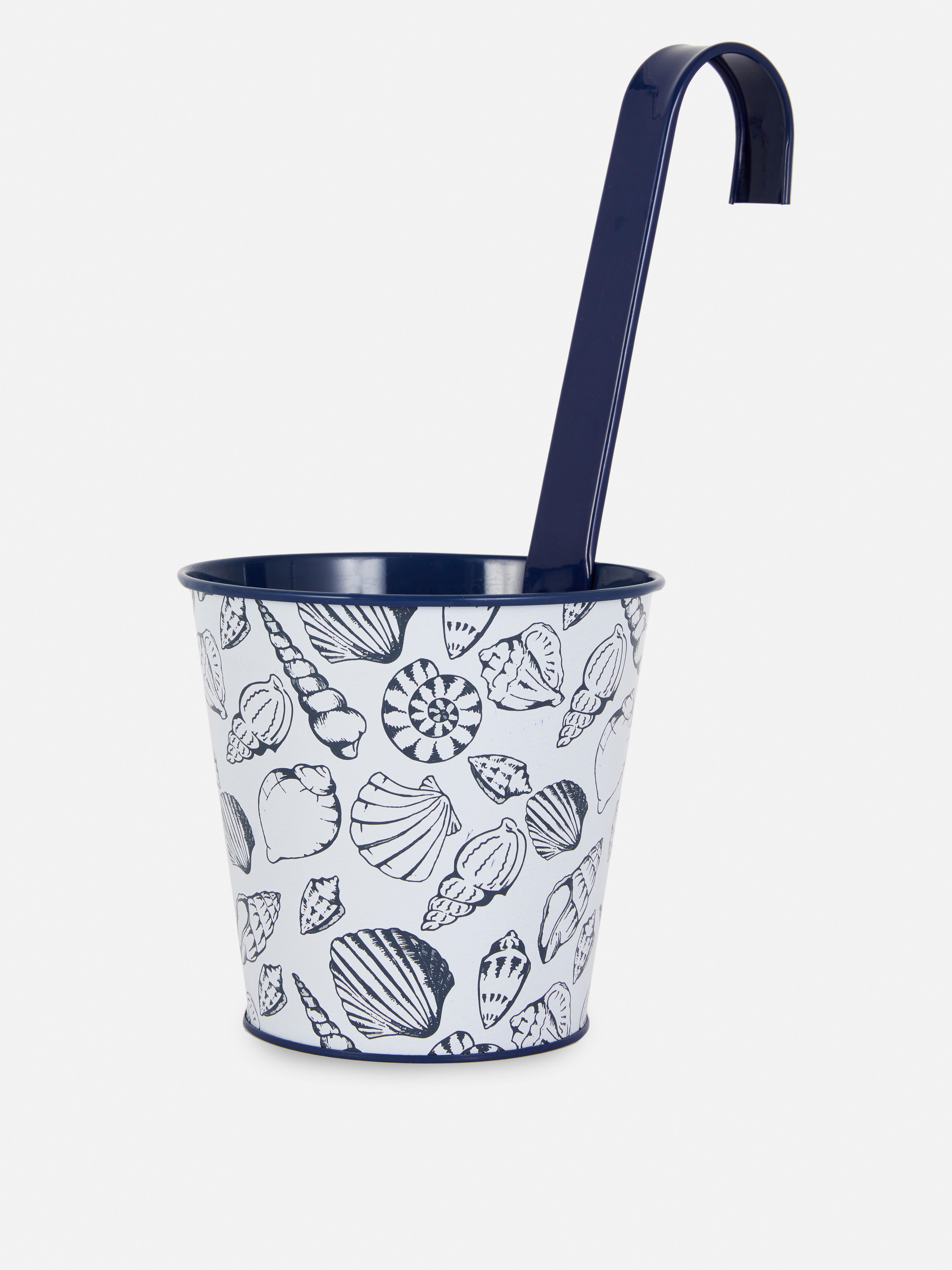 Cache-pot en métal à motif floral à suspendre