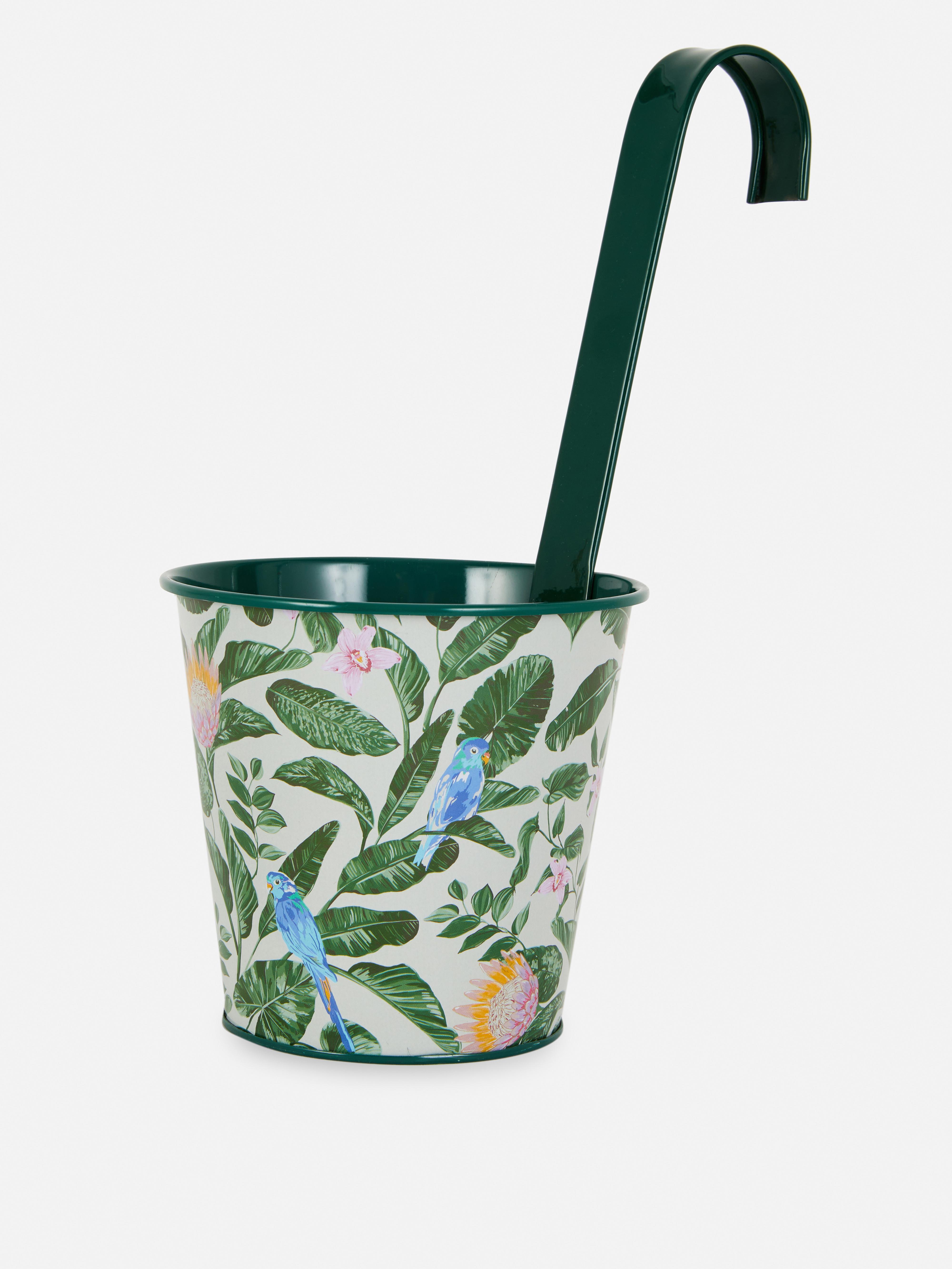 Floral Hanging Metal Planter
