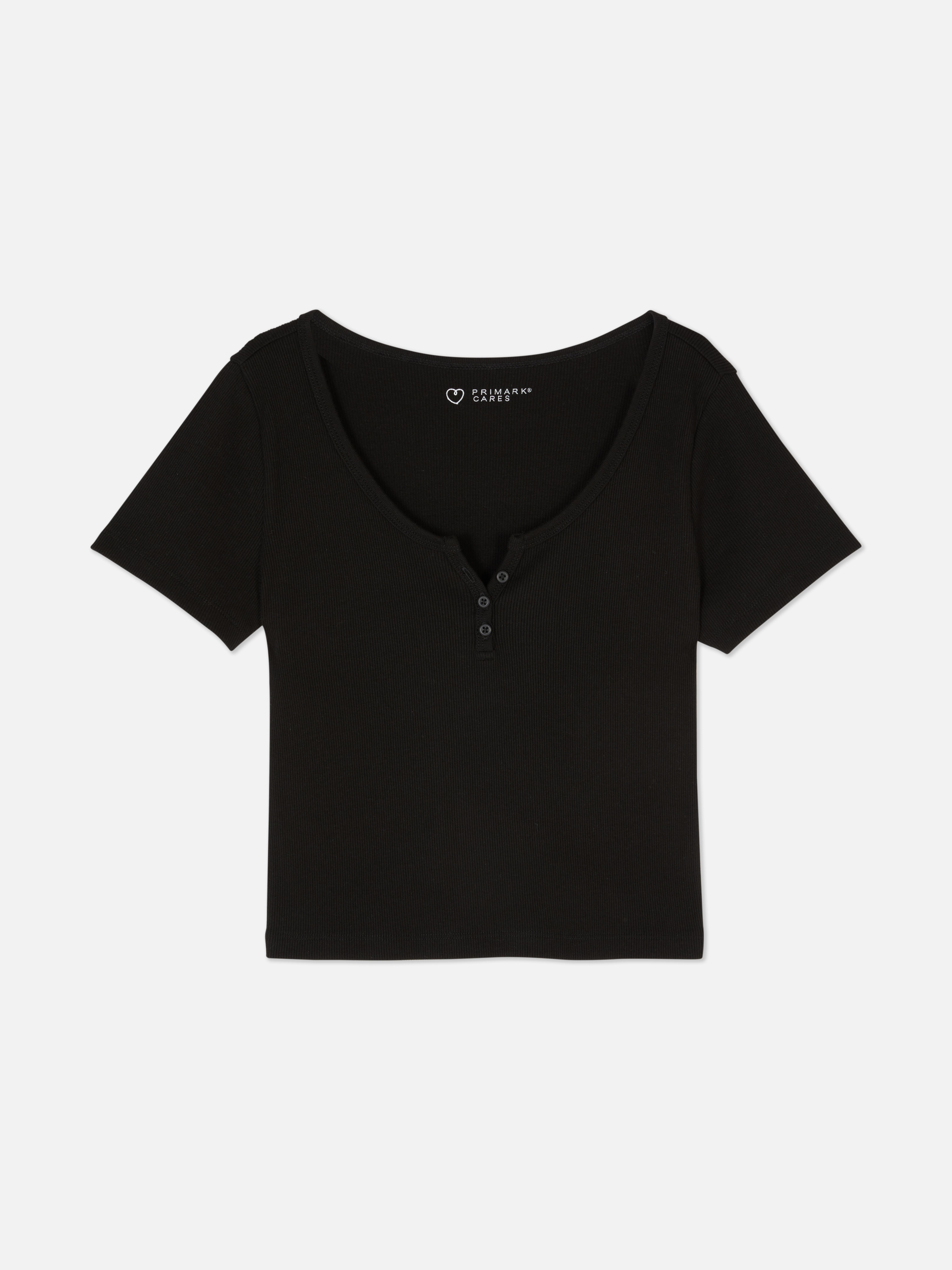 Ribbed Henley T-Shirt